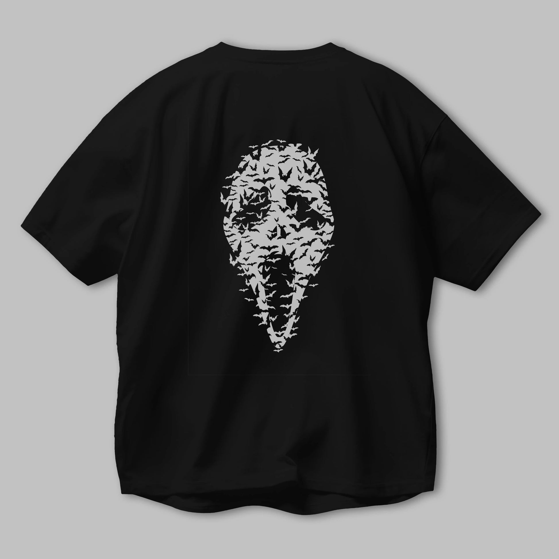 Ghost Face Bats Arka Baskılı Oversize t-shirt %100 pamuk Erkek Kadın Unisex