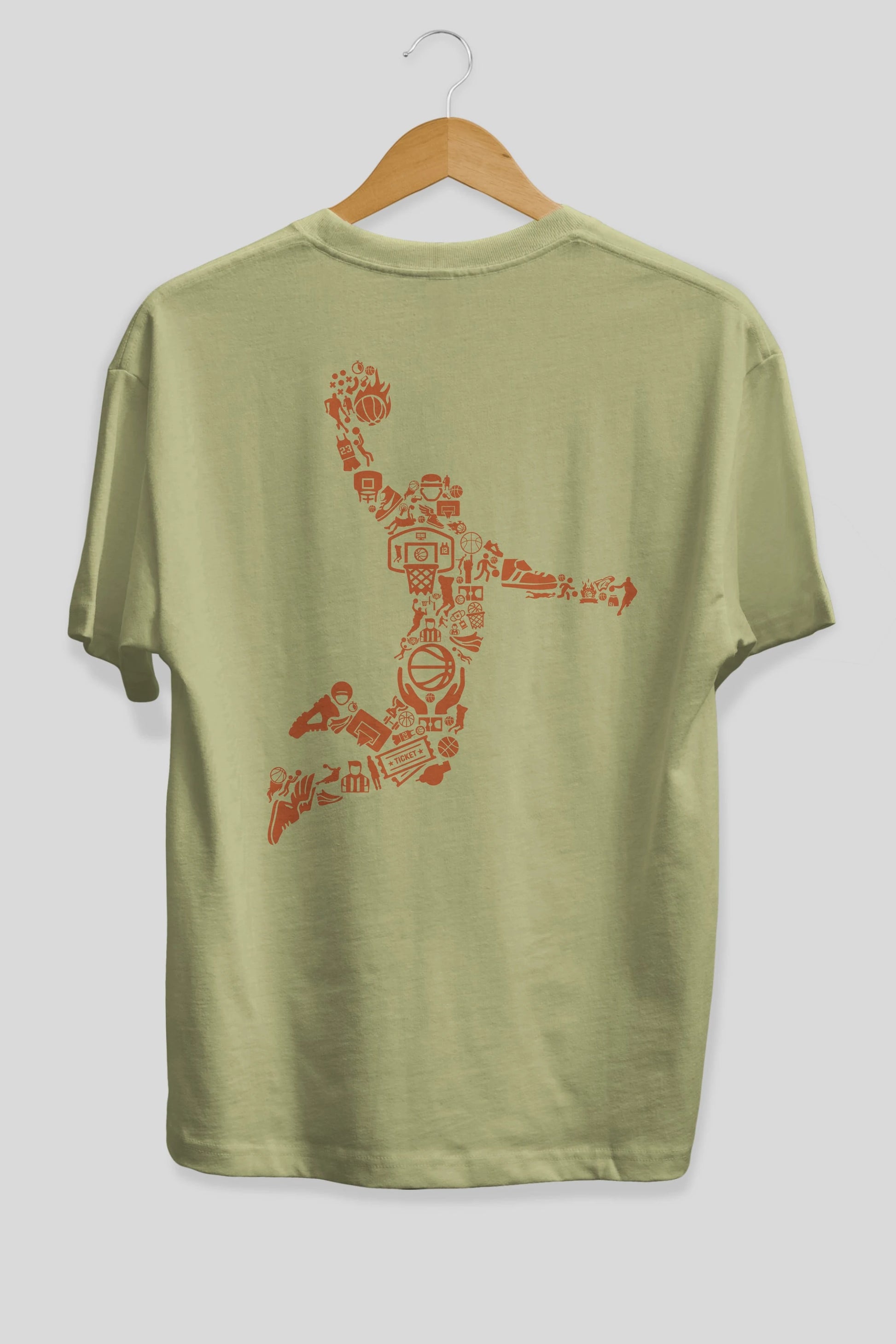Basketball Player Arka Baskılı Oversize t-shirt %100 pamuk Erkek Kadın Unisex