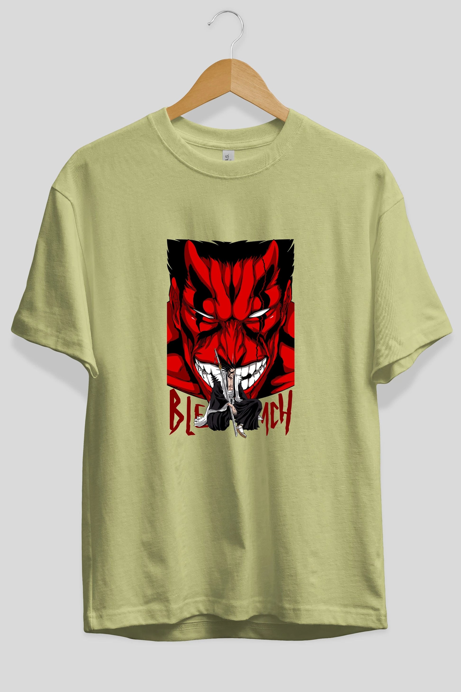 KENPACHI ZARAKI BLEACH Anime Ön Baskılı Oversize t-shirt %100 pamuk Erkek Kadın Unisex