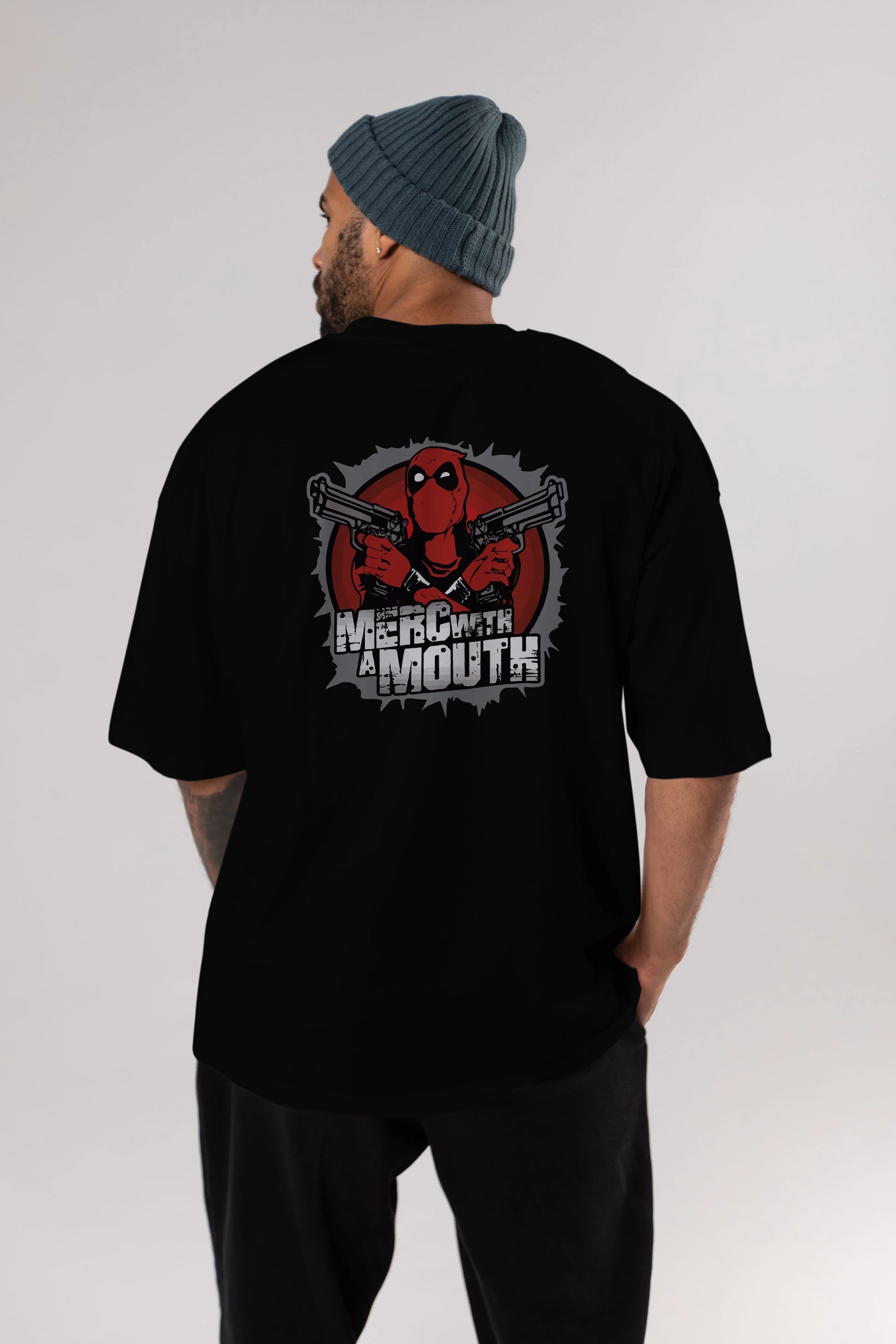 Deadpool (13) Arka Baskılı Oversize t-shirt Erkek Kadın Unisex %100 Pamuk Bisiklet Yaka tişort