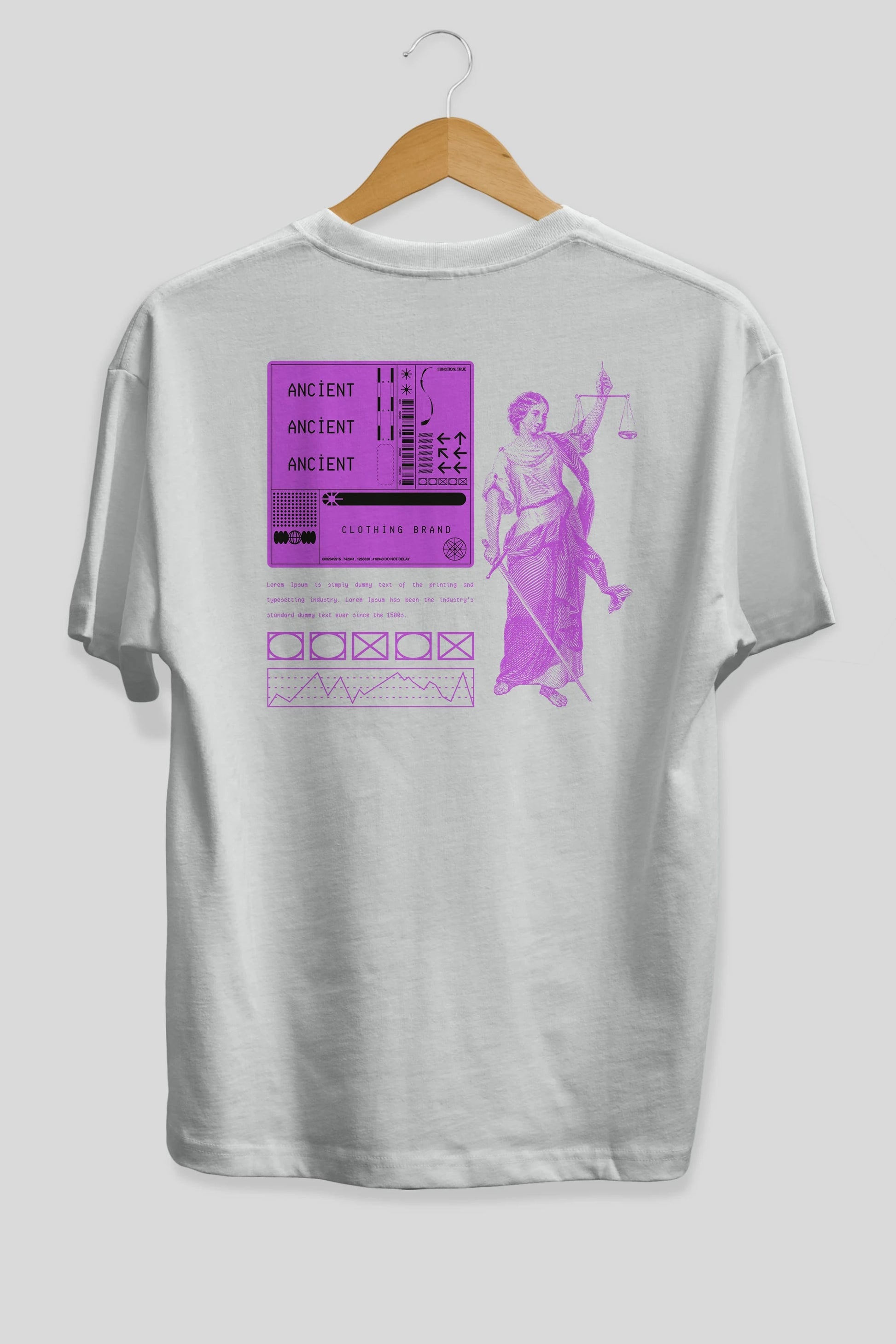 Ancient Streetwear Arka Baskılı Oversize t-shirt Erkek Kadın Unisex