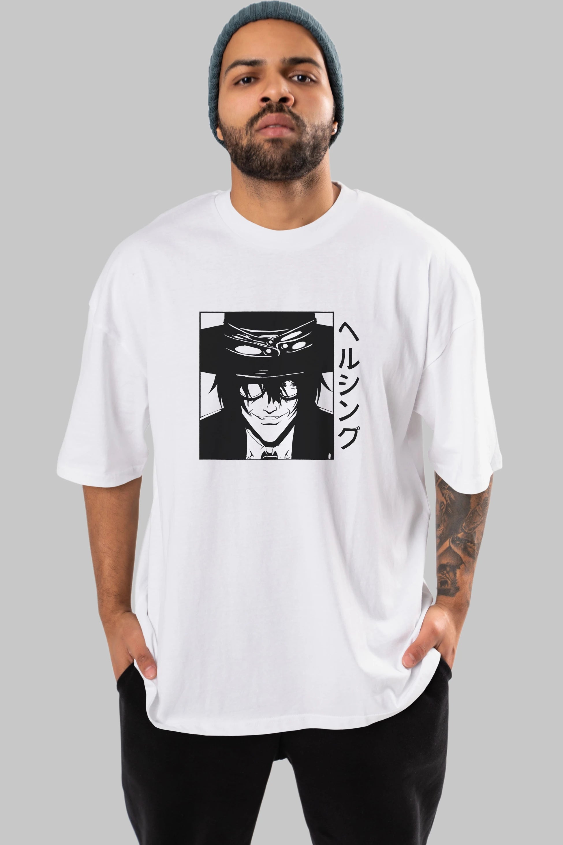 Alucard 1 Anime Ön Baskılı Oversize t-shirt %100 pamuk Erkek Kadın Unisex