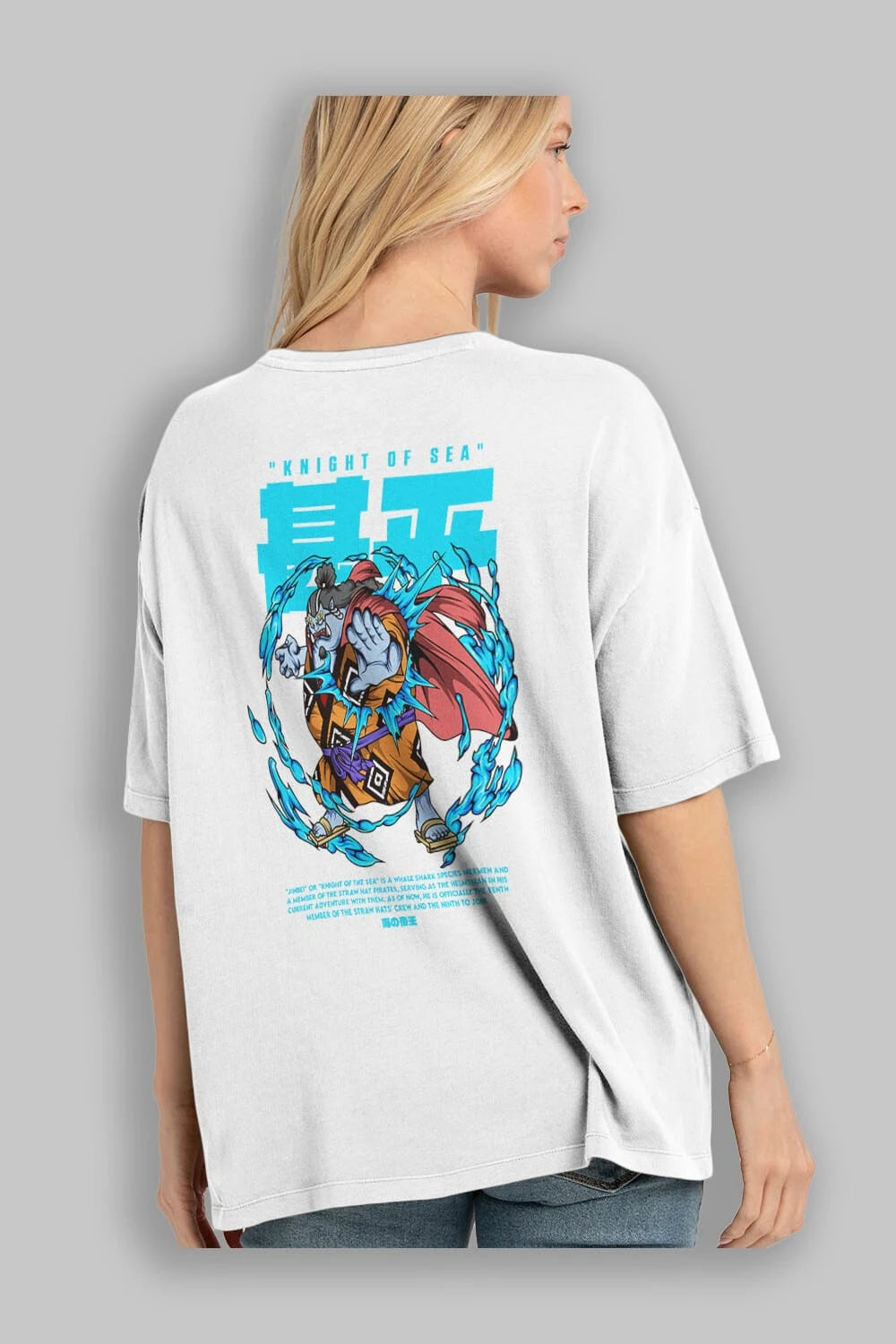 Jinbei Anime Arka Baskılı Oversize t-shirt Erkek Kadın Unisex