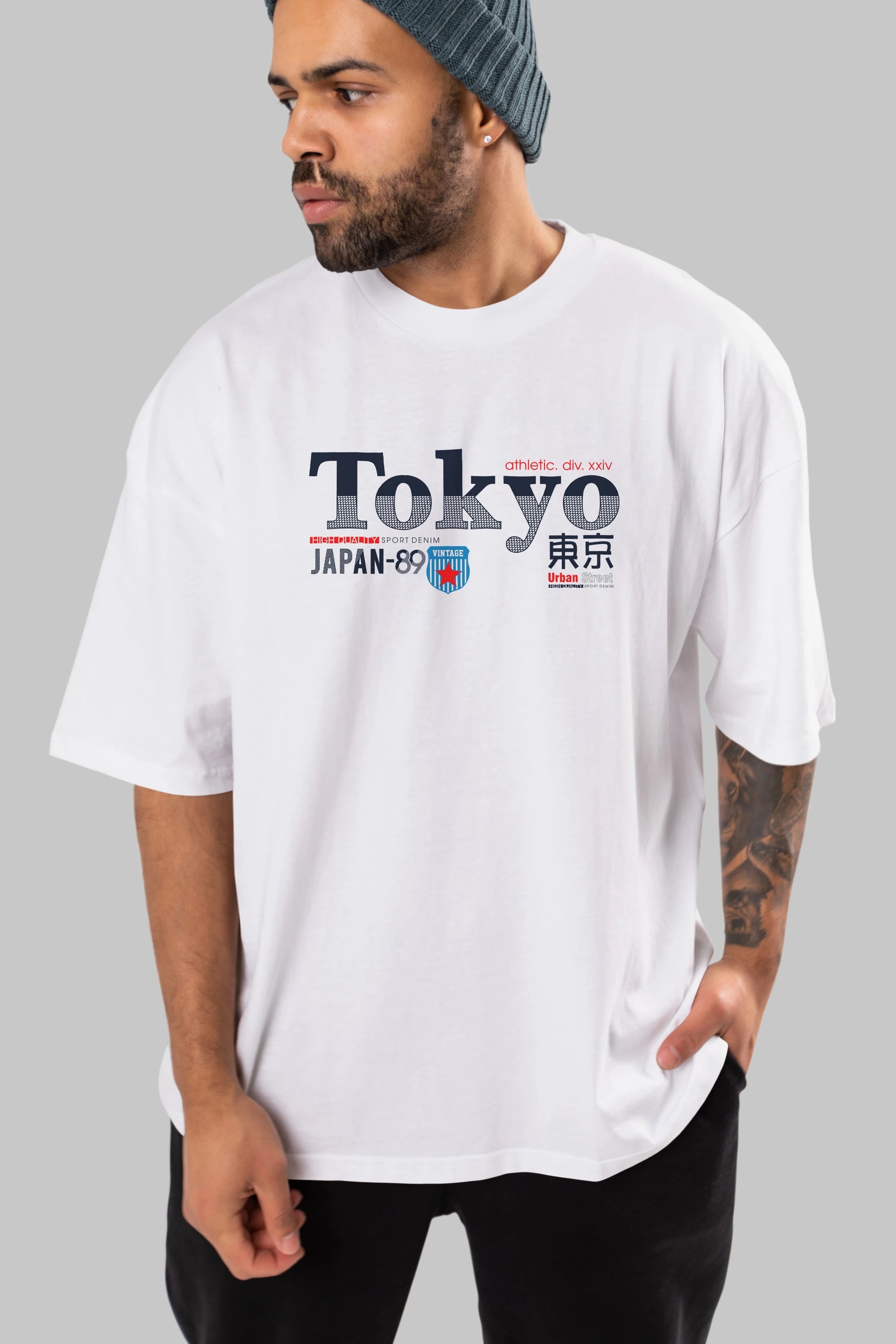 Tokyo 2 Ön Baskılı Oversize t-shirt Erkek Kadın Unisex