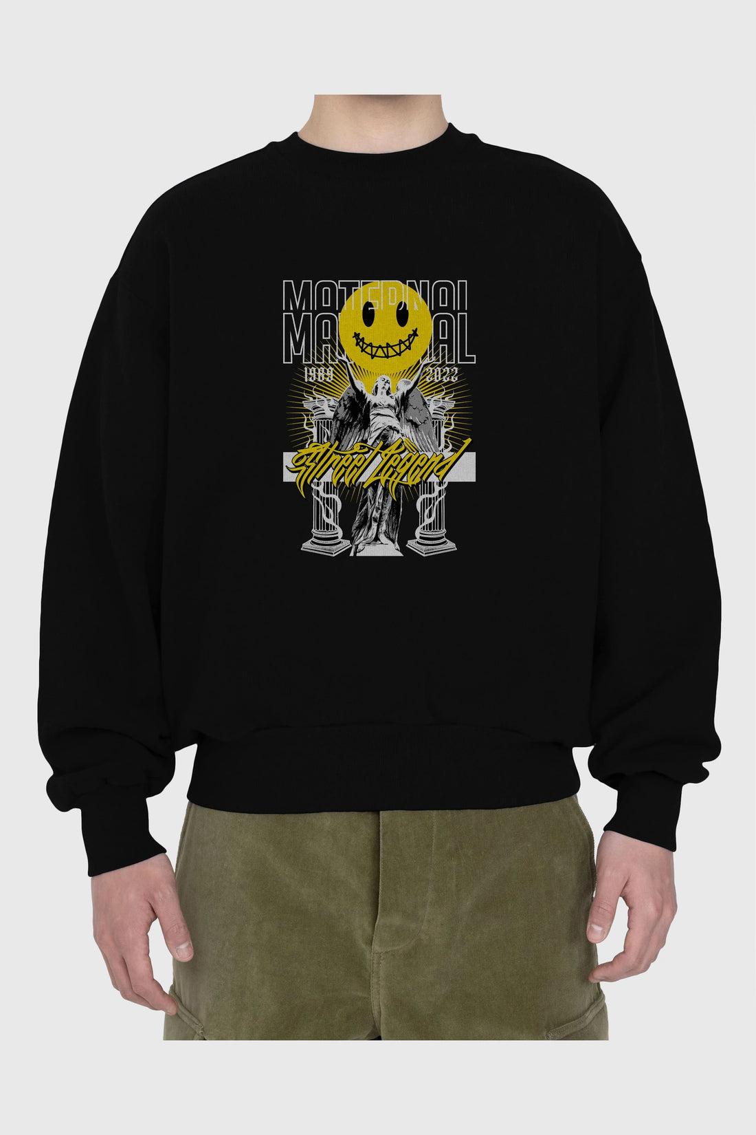 Maternal Street Legend Ön Baskılı Oversize Sweatshirt Erkek Kadın Unisex