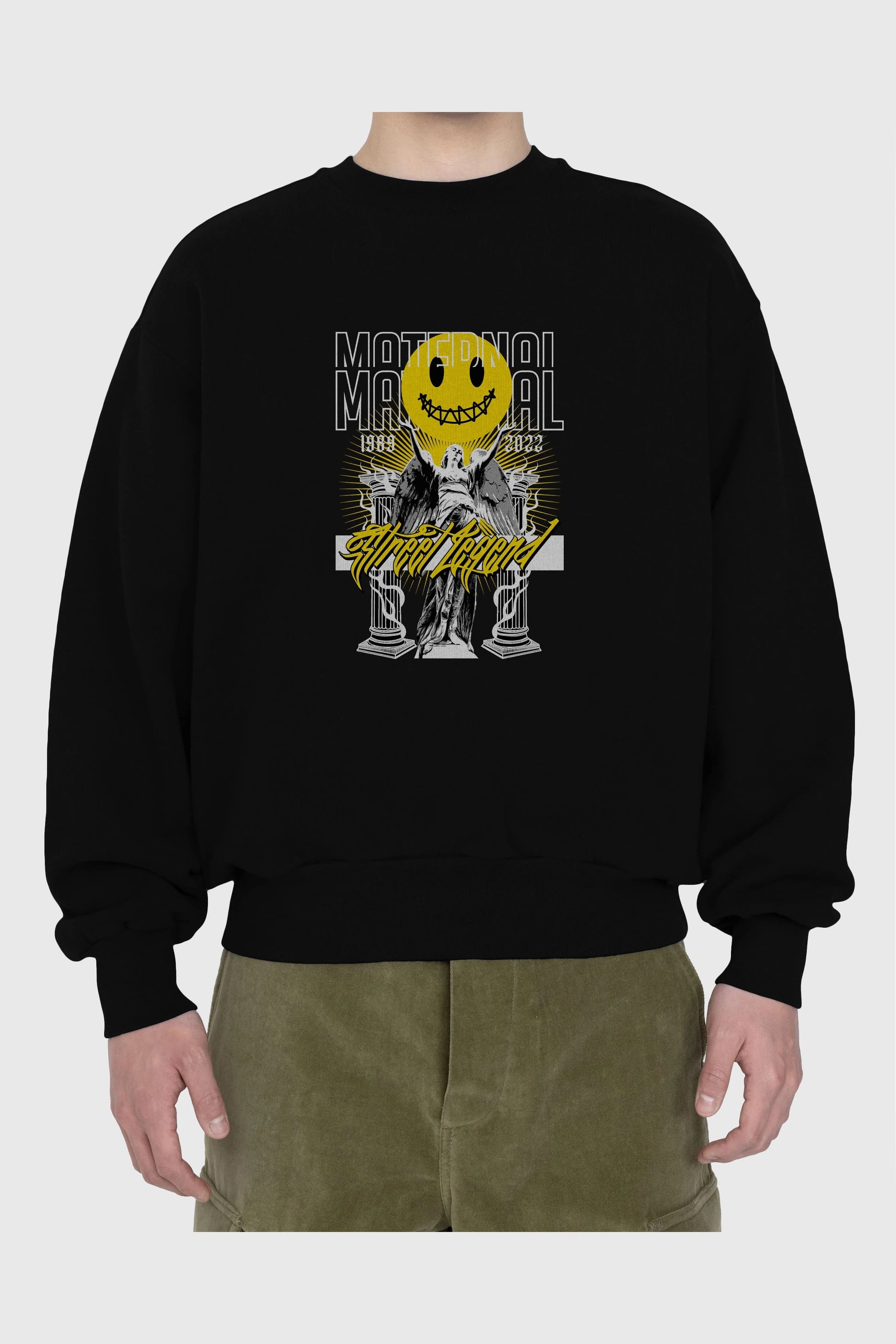 Maternal Street Legend Ön Baskılı Oversize Sweatshirt Erkek Kadın Unisex