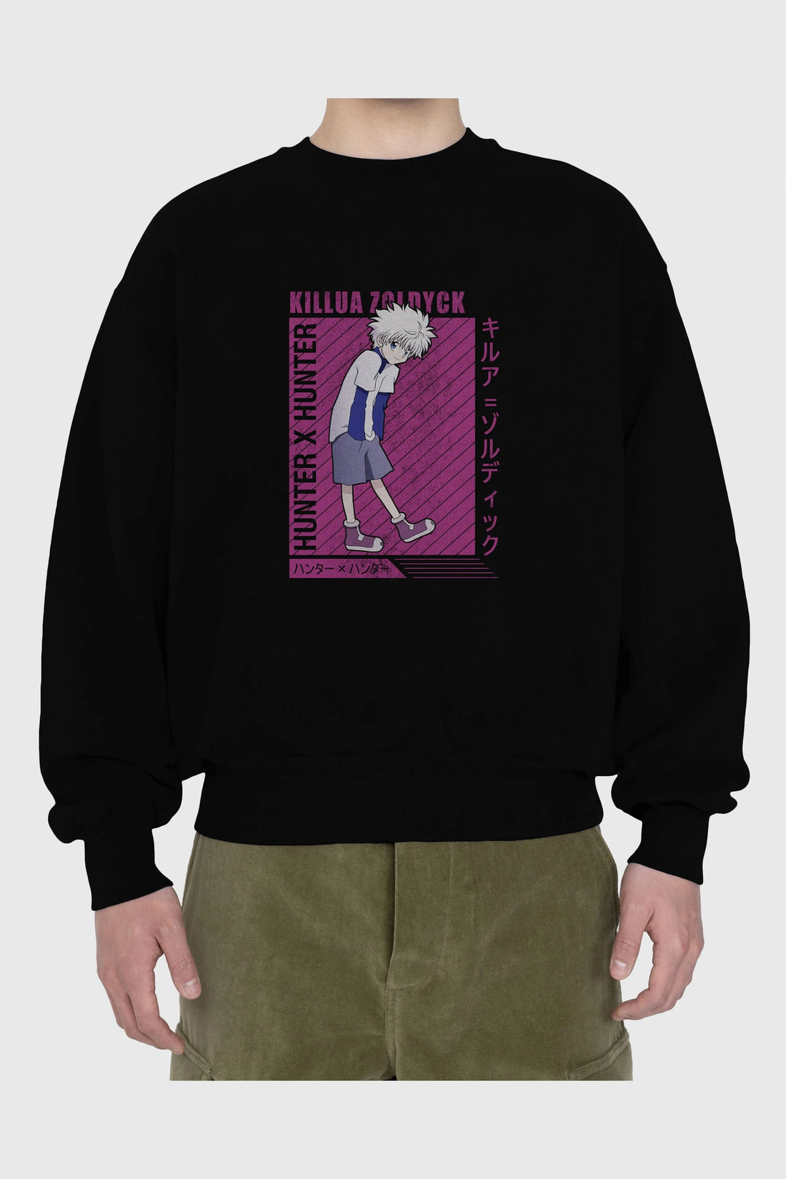 Killua Zoldyck 3 1 Anime Ön Baskılı Oversize Sweatshirt Erkek Kadın Unisex