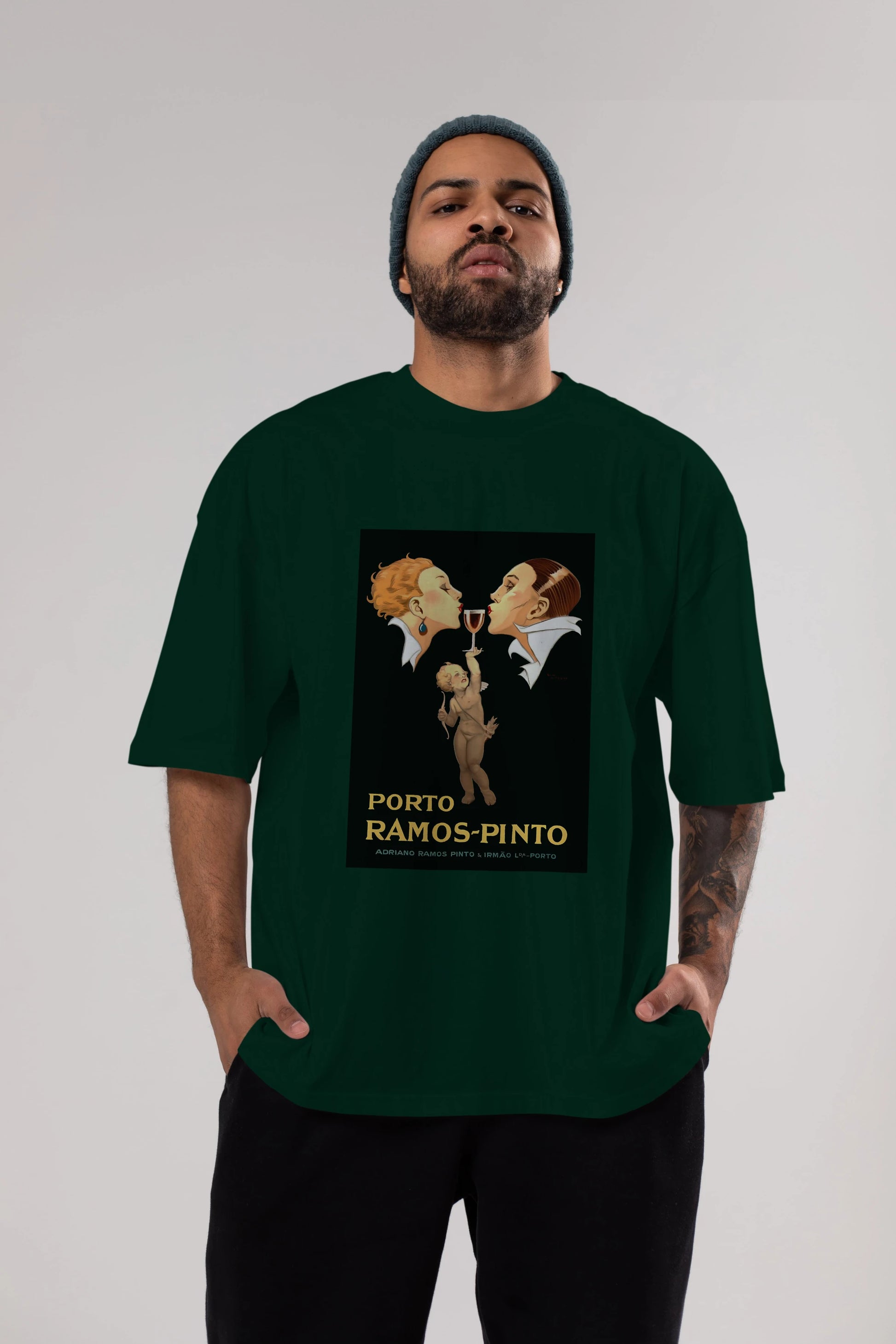 Porto Ramos Pinto Ön Baskılı Oversize t-shirt Erkek Kadın Unisex %100 Pamuk Bisiklet Yaka tişort