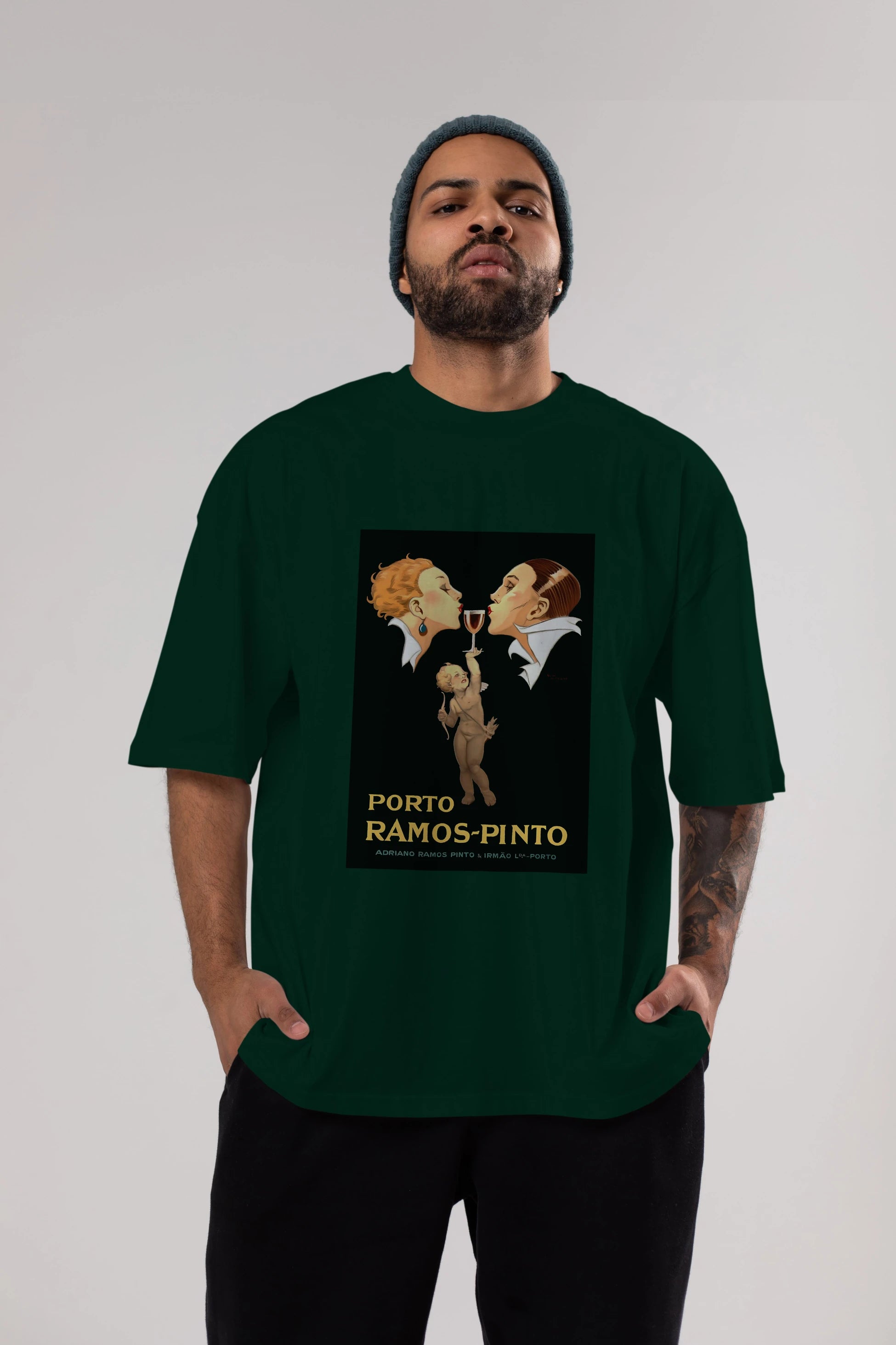 Porto Ramos Pinto Ön Baskılı Oversize t-shirt Erkek Kadın Unisex %100 Pamuk Bisiklet Yaka tişort
