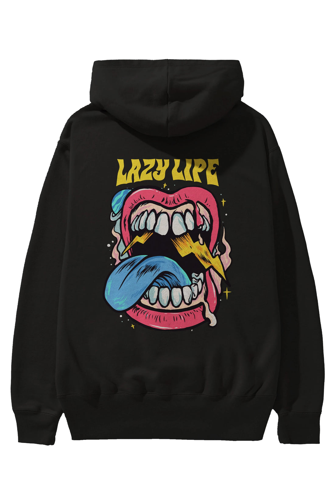 Lazy Lipe Arka Baskılı Hoodie Oversize Kapüşonlu Sweatshirt Erkek Kadın Unisex