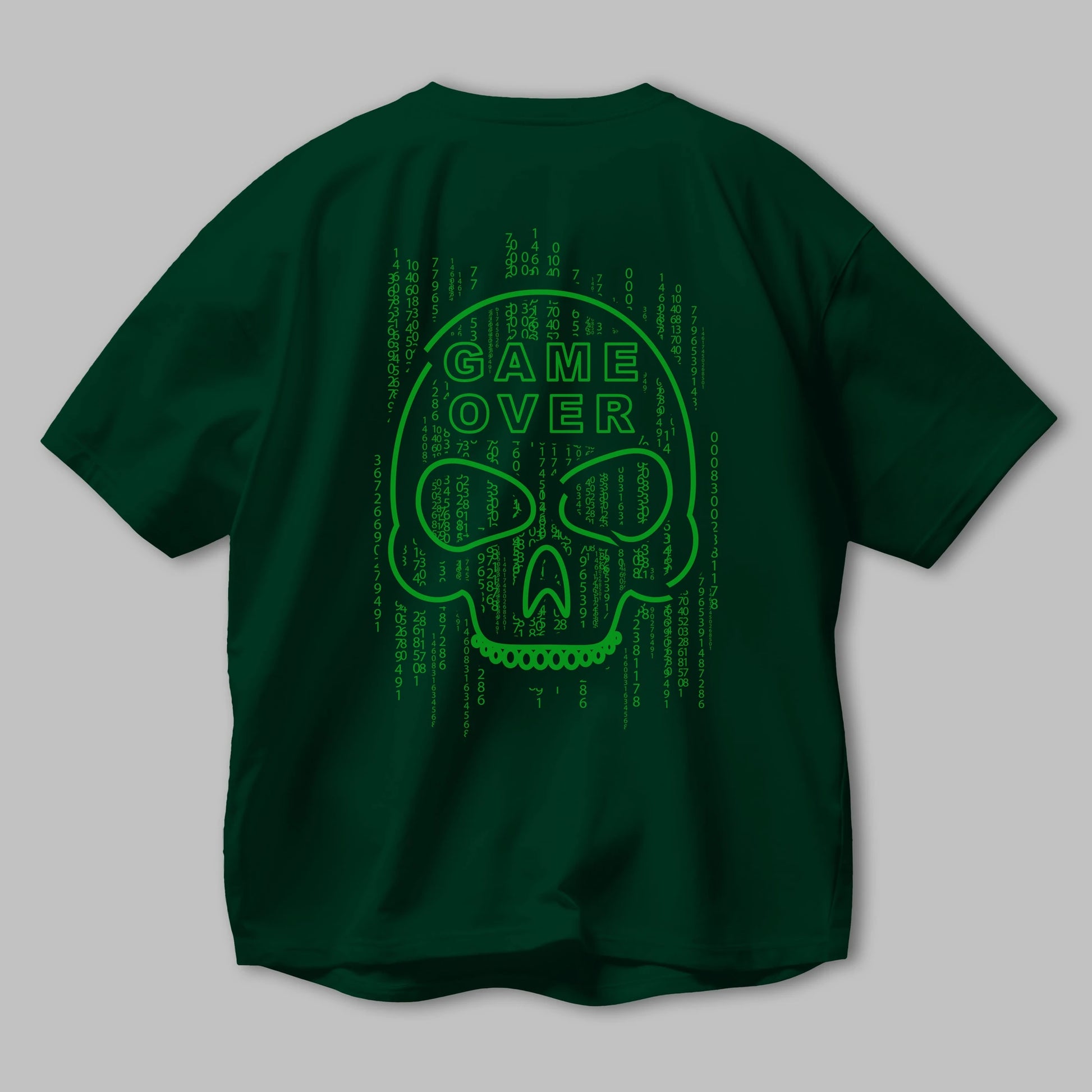 Game Over Arka Baskılı Oversize t-shirt Erkek Kadın Unisex