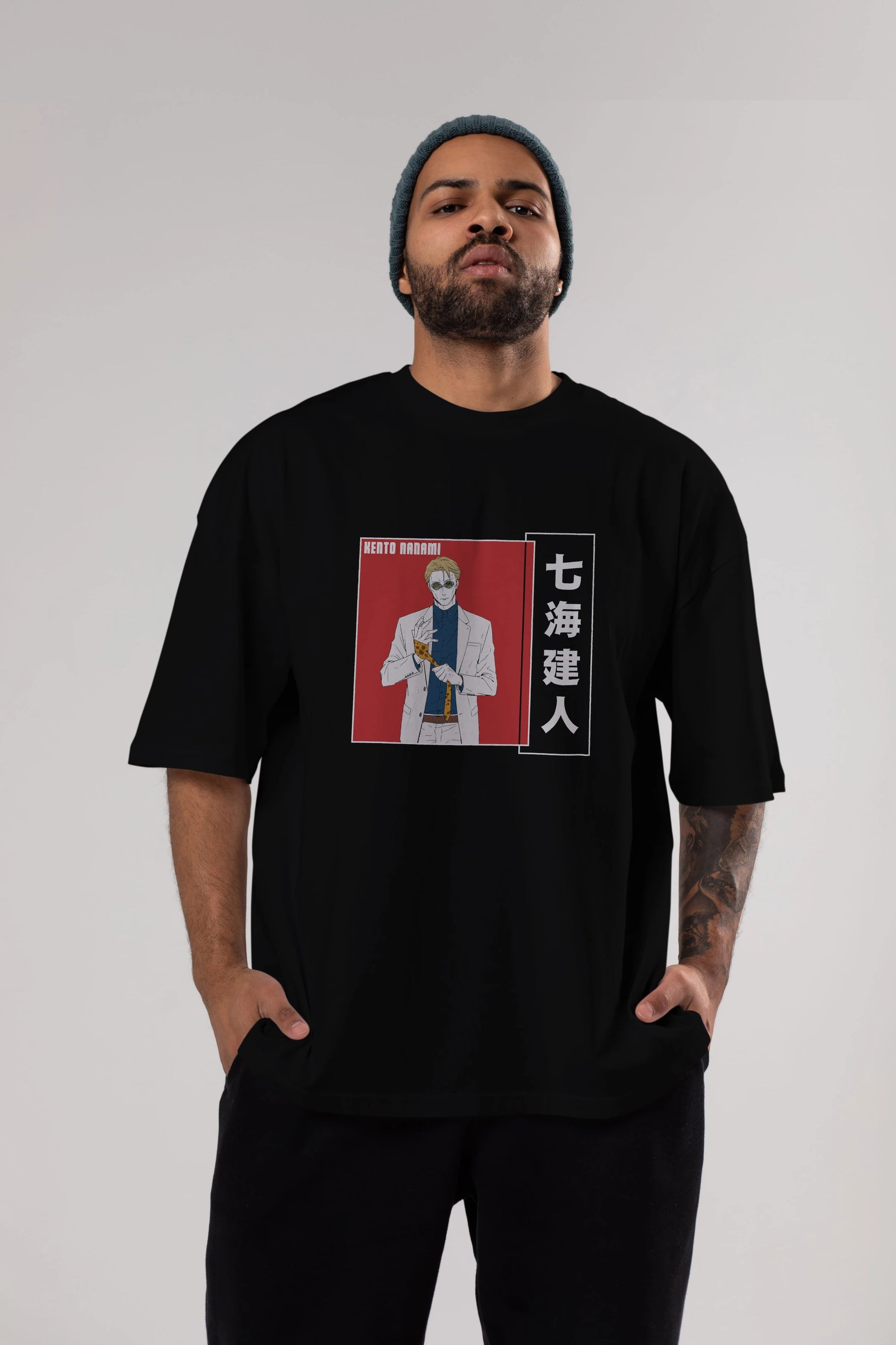Kento Nanami 1 Anime Ön Baskılı Oversize t-shirt %100 pamuk Erkek Kadın Unisex