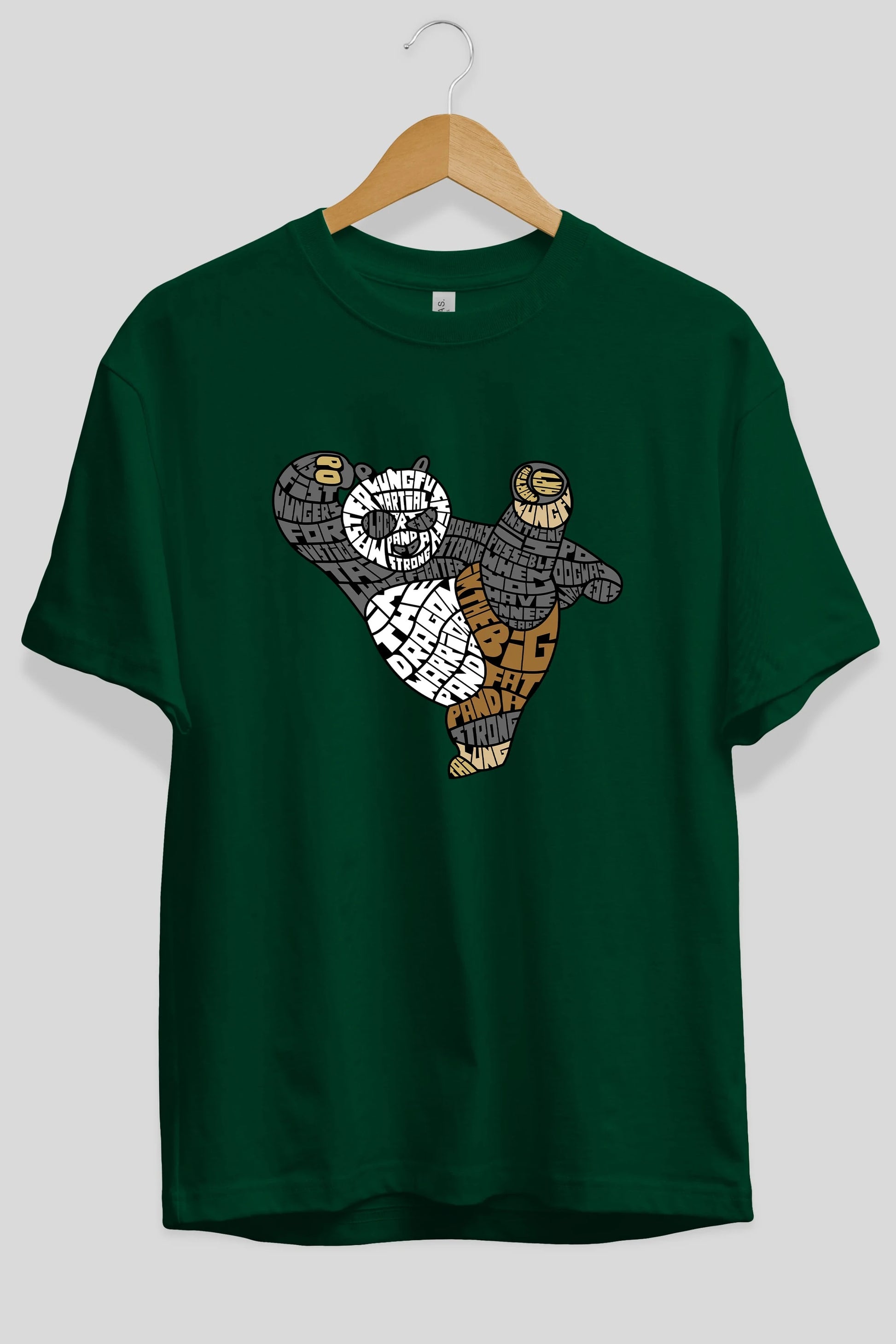 Warrior Panda Ön Baskılı Oversize t-shirt %100 pamuk Erkek Kadın Unisex