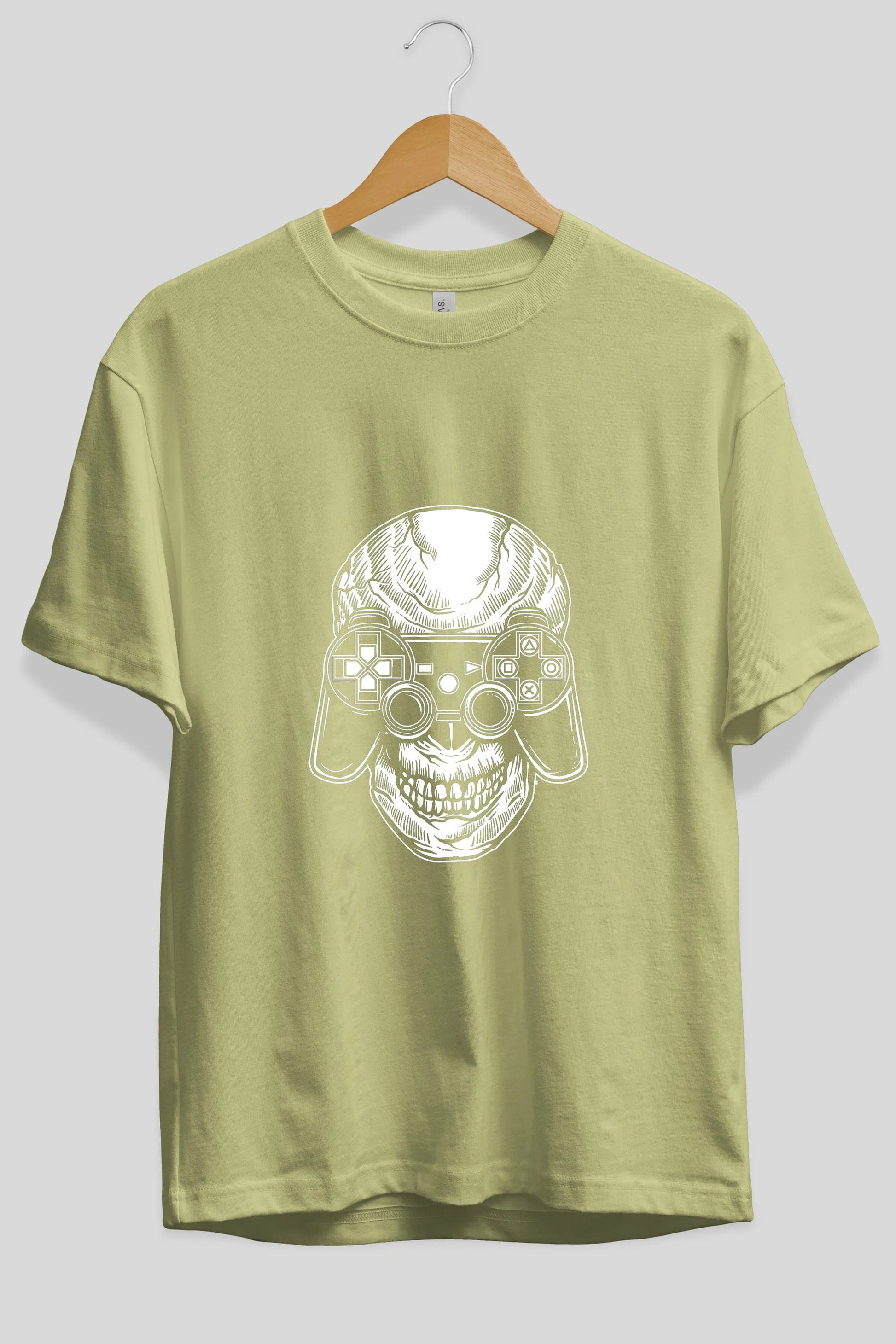 Skull Gamers Ön Baskılı Oversize t-shirt Erkek Kadın Unisex %100 Pamuk tişort