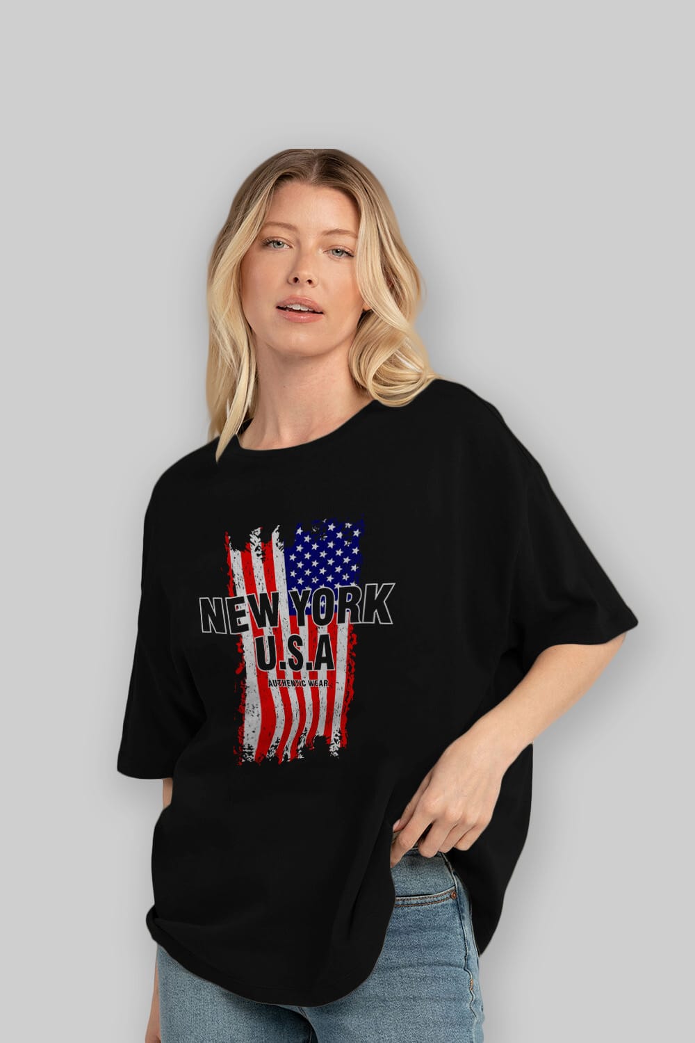 New York Usa Ön Baskılı Oversize t-shirt Erkek Kadın Unisex