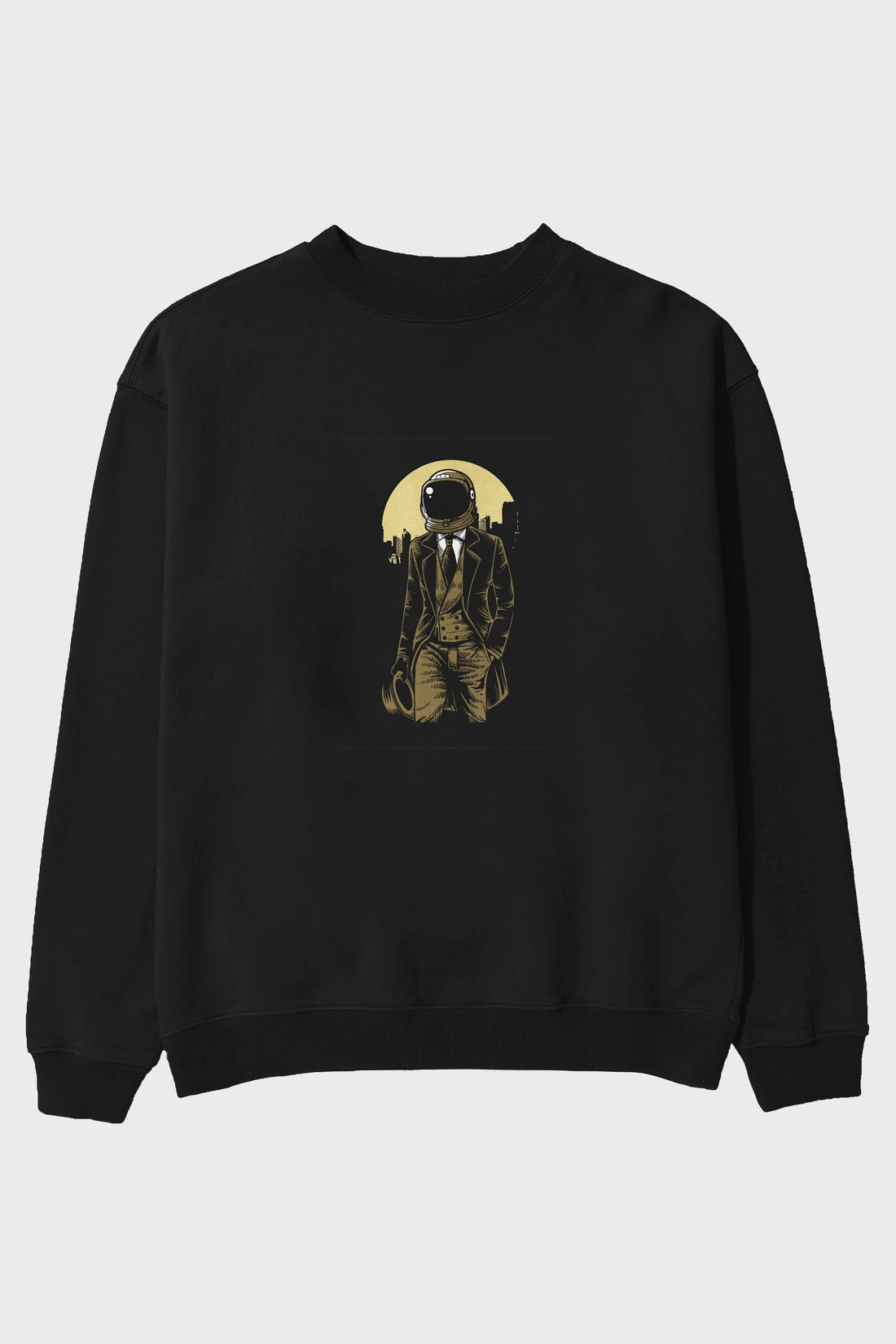 Classic Astronaut Ön Baskılı Oversize Sweatshirt Erkek Kadın Unisex