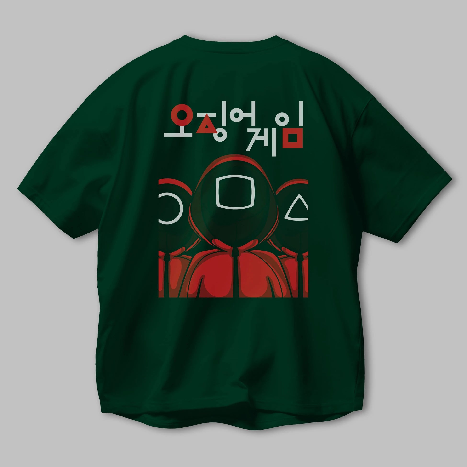 Squid Game (7) Arka Baskılı Oversize t-shirt Erkek Kadın Unisex %100 Pamuk Bisiklet Yaka tişort