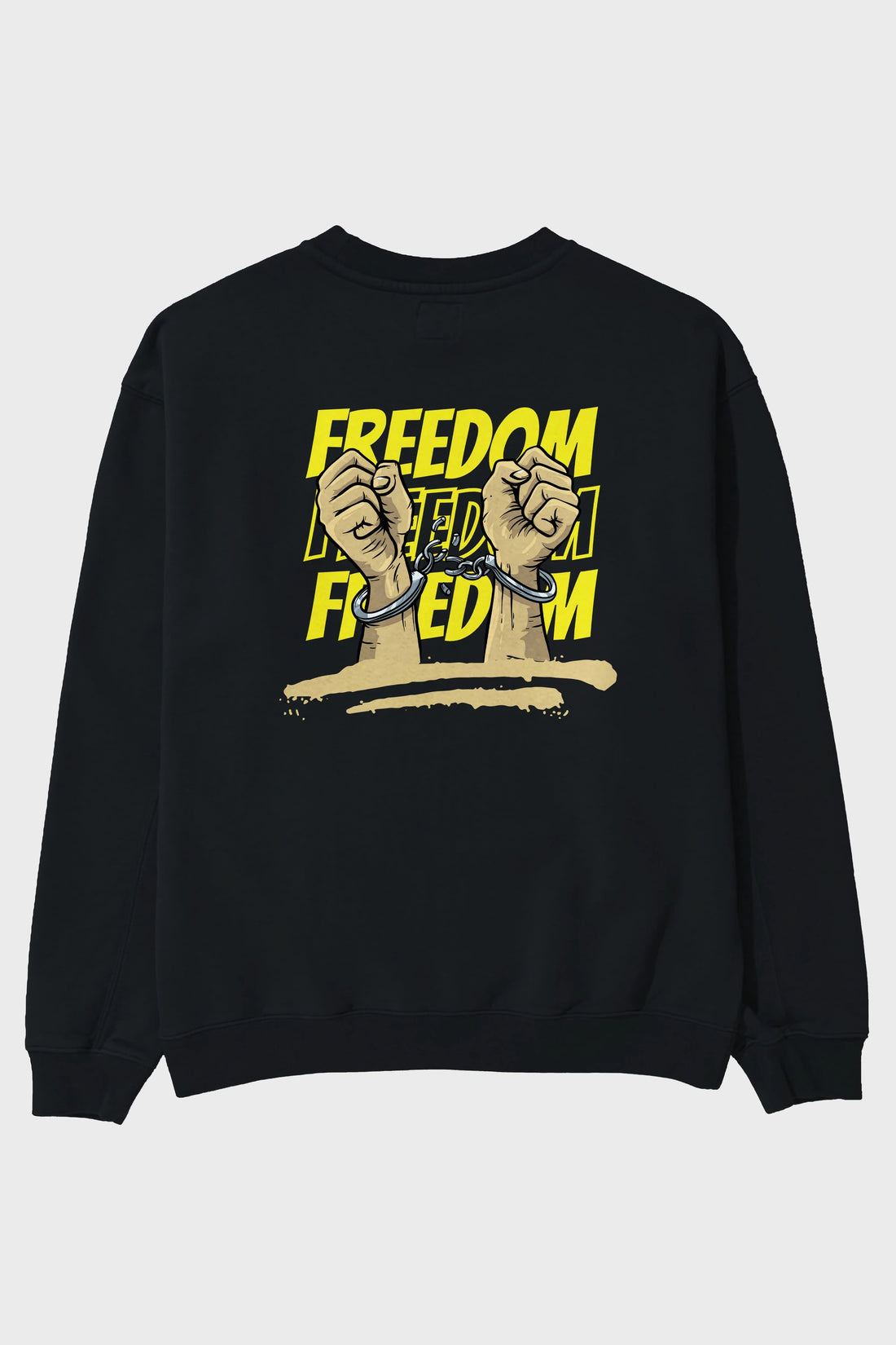 Freedom Yazılı Arka Baskılı Oversize Sweatshirt Erkek Kadın Unisex