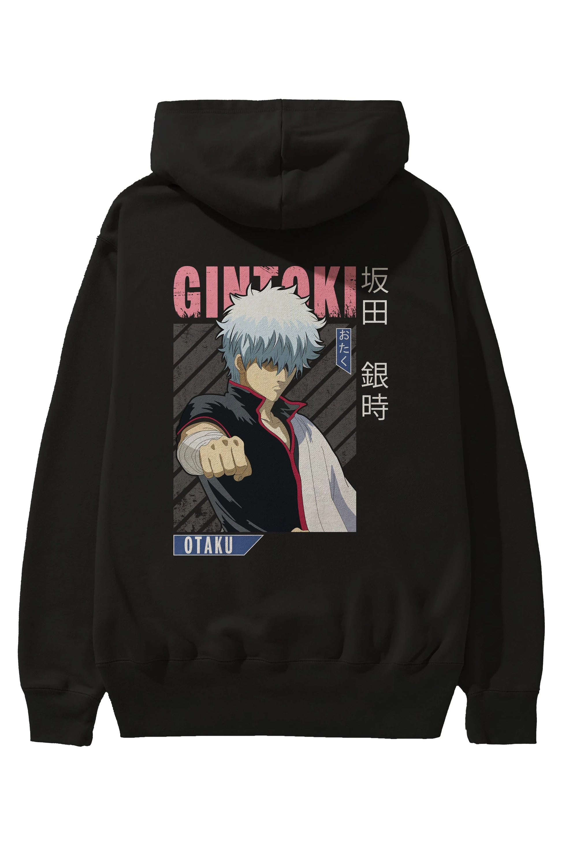 Gintoki Sakata GINTAMA 2 Anime Arka Baskılı Hoodie Oversize Kapüşonlu Sweatshirt Erkek Kadın Unisex