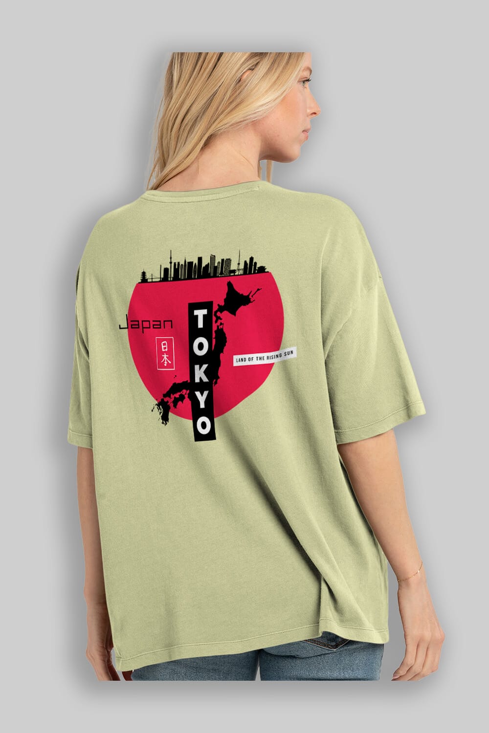 Japan Tokyo Arka Baskılı Oversize t-shirt Erkek Kadın Unisex
