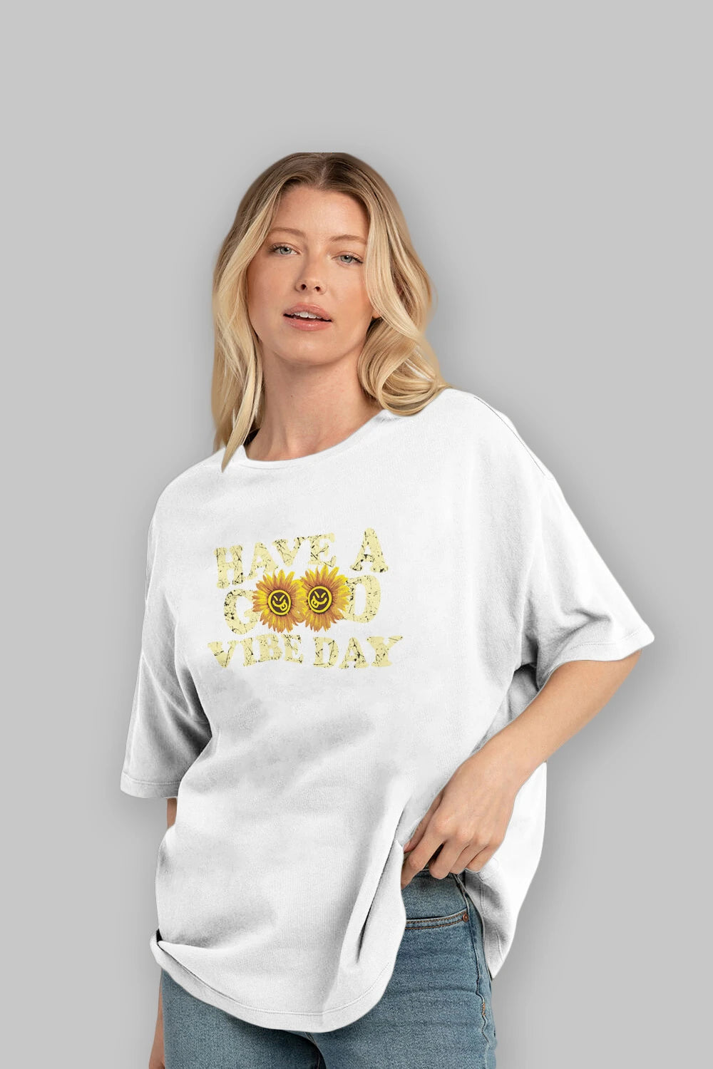 Have a Good Vibe Day Ön Baskılı Oversize t-shirt Erkek Kadın Unisex
