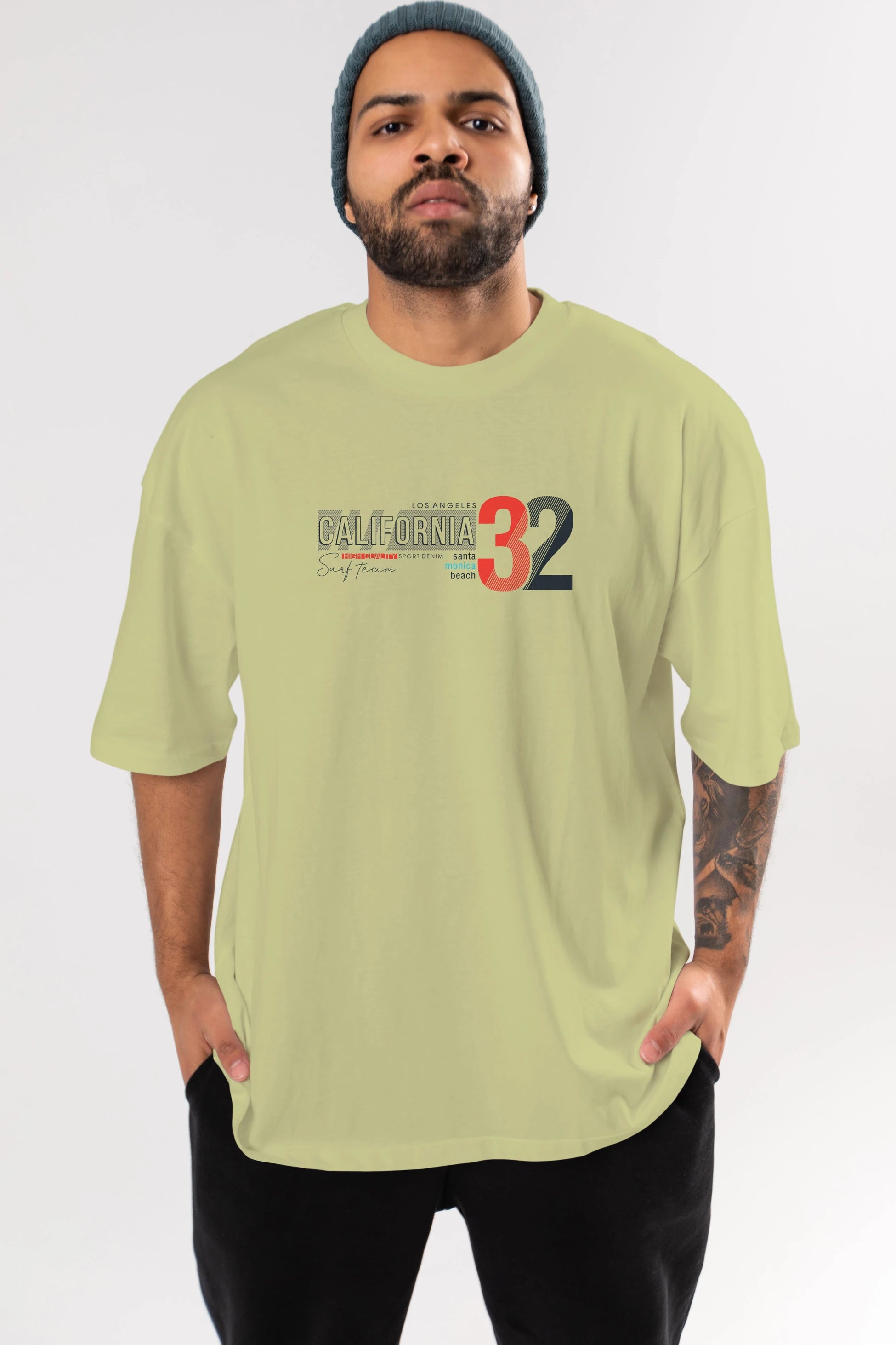 California 32 Ön Baskılı Oversize t-shirt Erkek Kadın Unisex