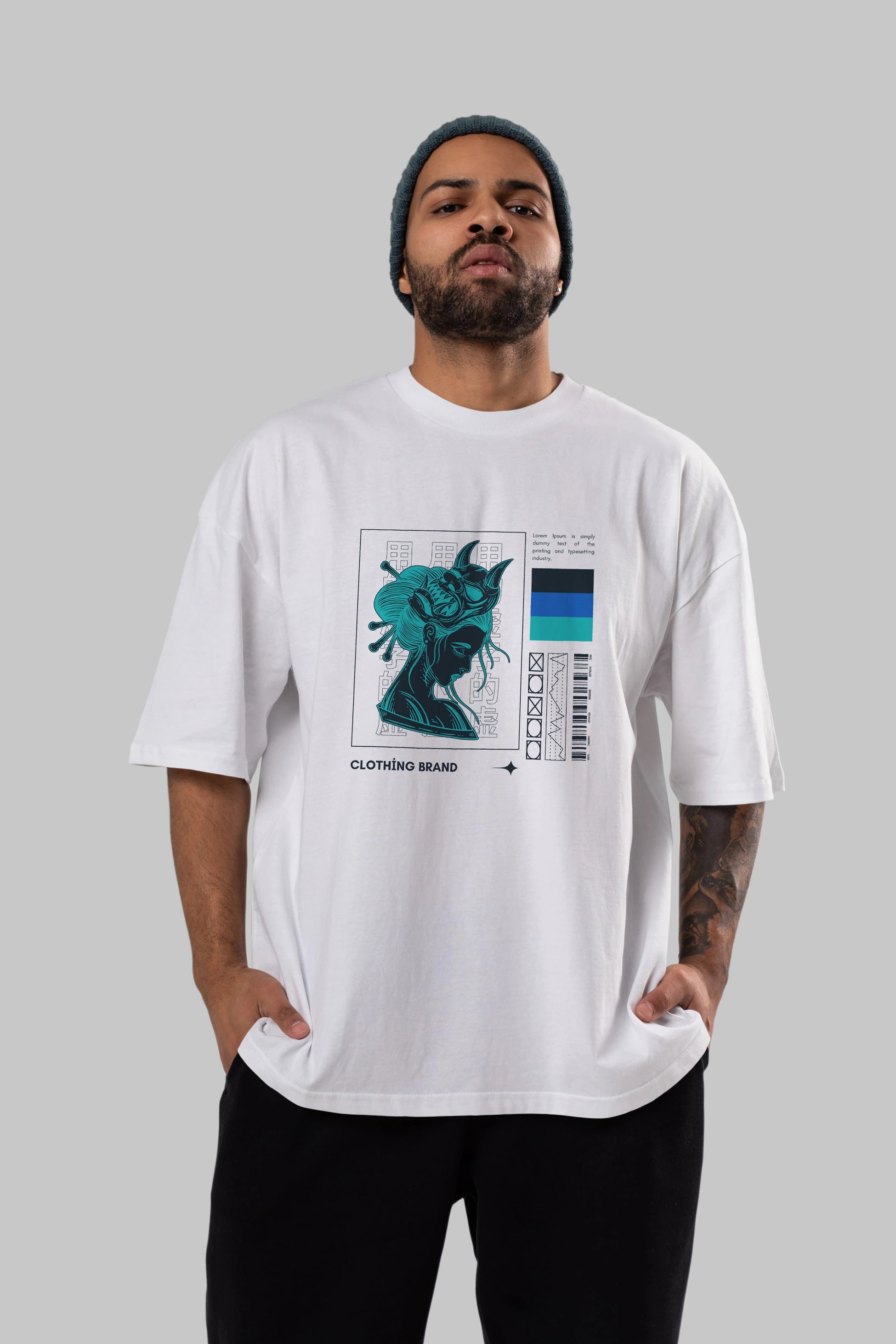 Hipster Japanese Style 2 Ön Baskılı Oversize t-shirt Erkek Kadın Unisex