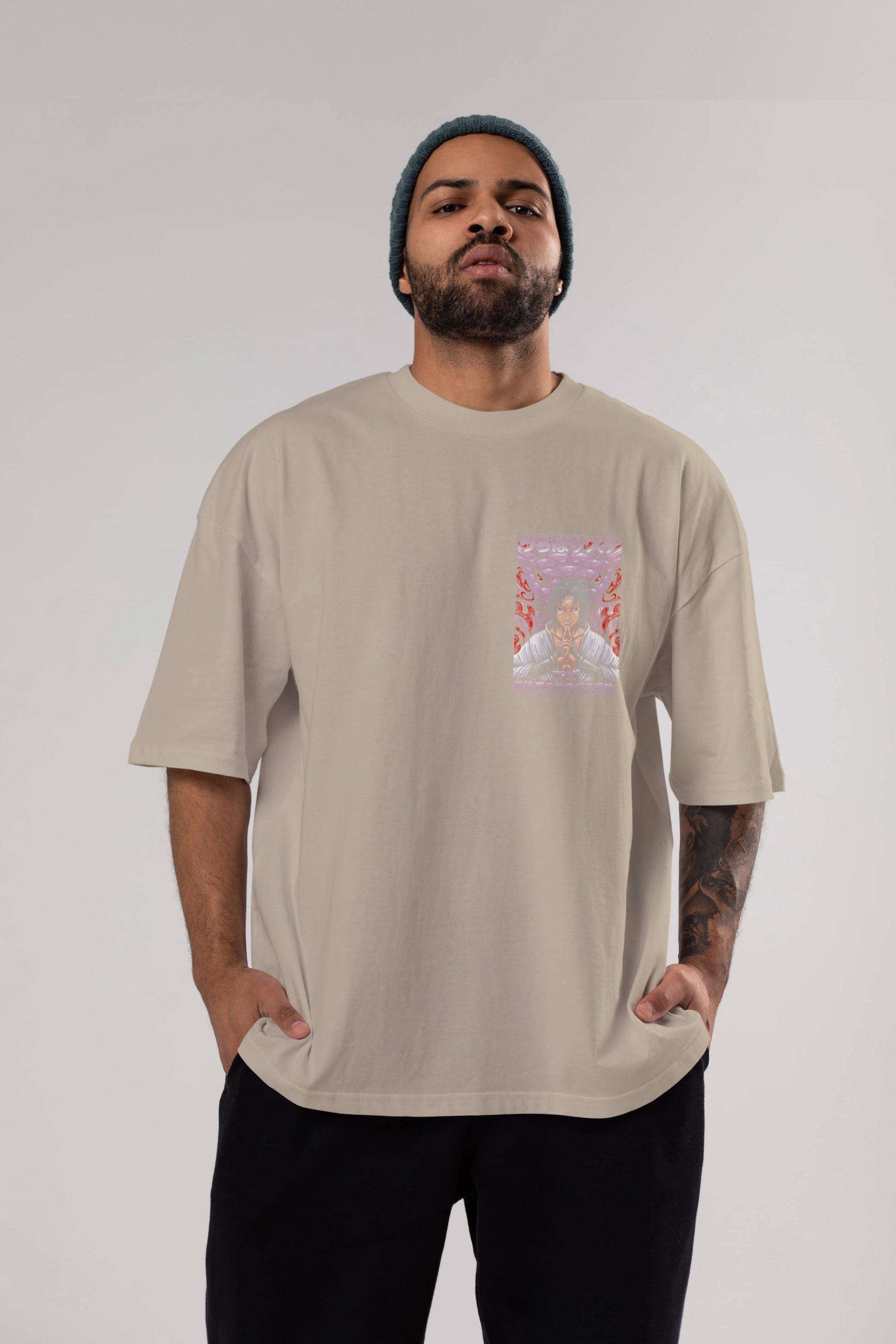 NARUTO SASUKE UCHIHA Ön Sol Baskılı Oversize t-shirt Erkek Kadın Unisex %100 Pamuk Bisiklet Yaka tişort