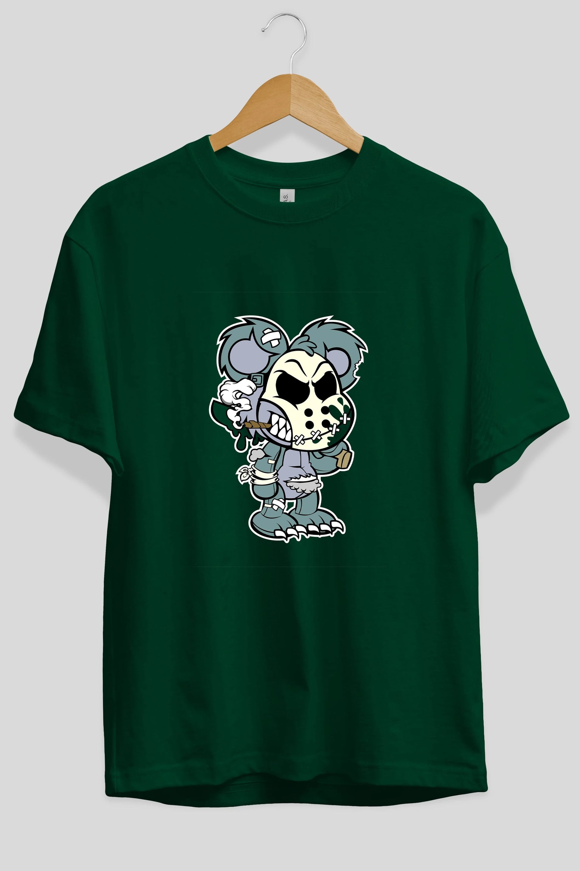 Evil Teddy Bear Ön Baskılı Oversize t-shirt Erkek Kadın Unisex %100 Pamuk tişort