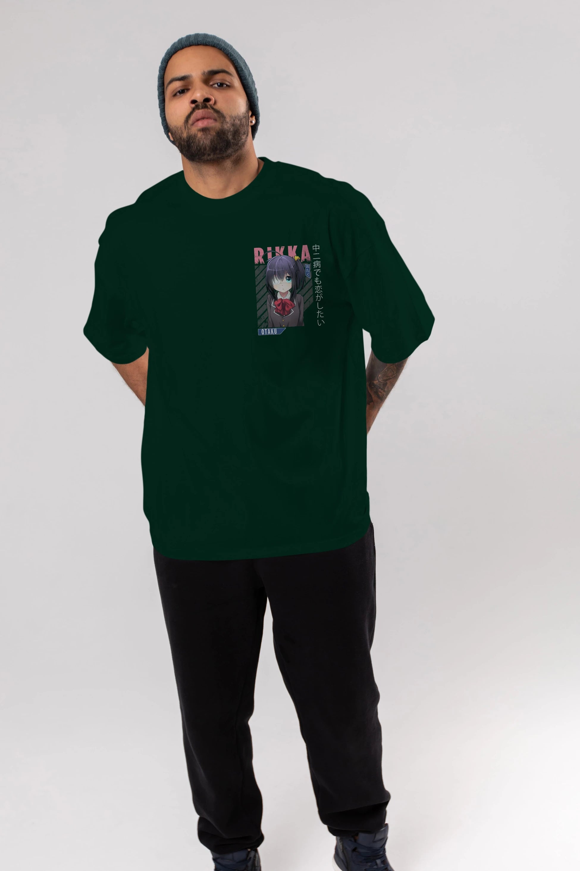 Rikka Takanashi 9 Ön Sol Baskılı Oversize t-shirt Erkek Kadın Unisex %100 Pamuk Bisiklet Yaka tişort