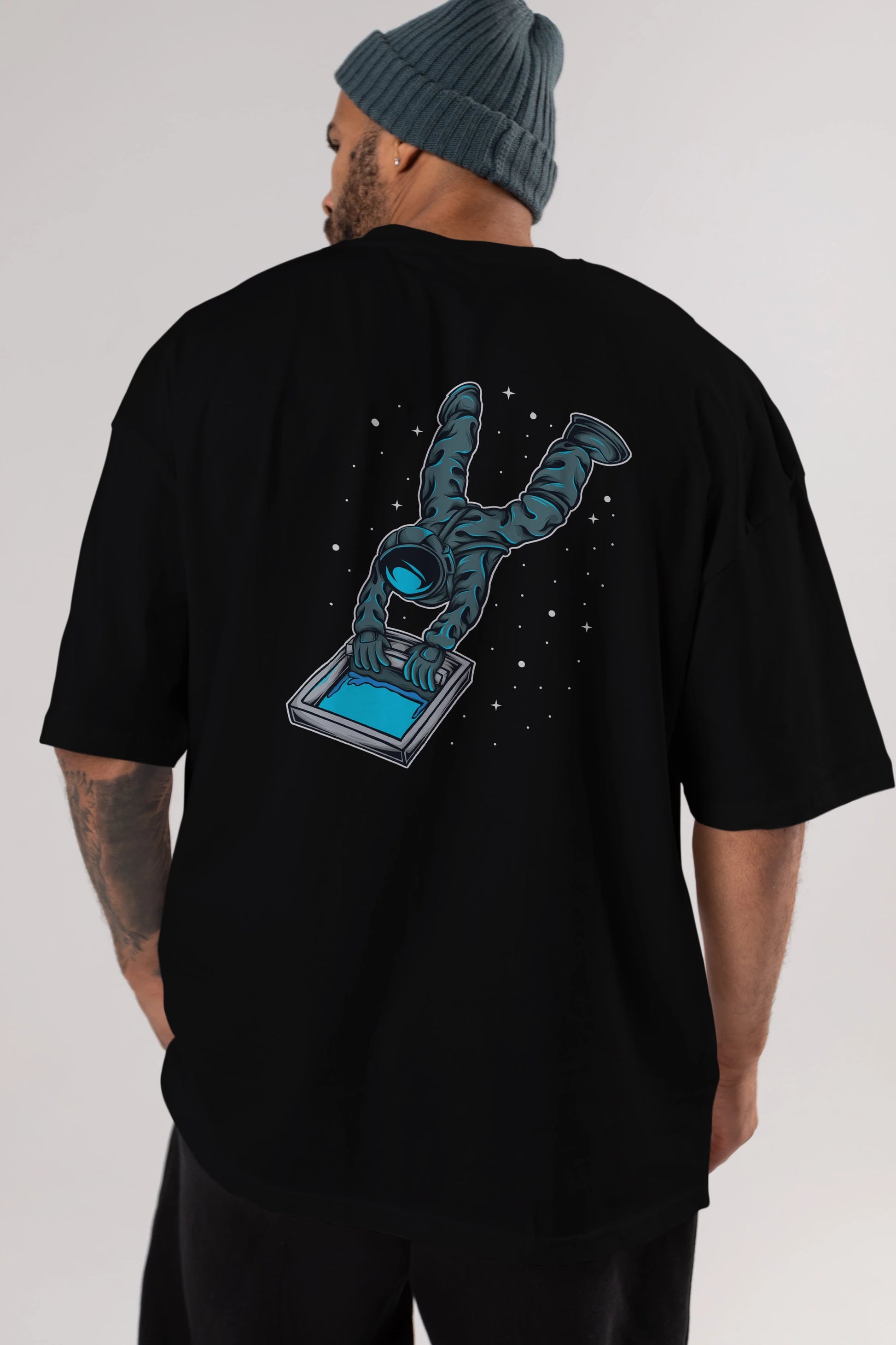 Astroscreen Arka Baskılı Oversize t-shirt Erkek Kadın Unisex