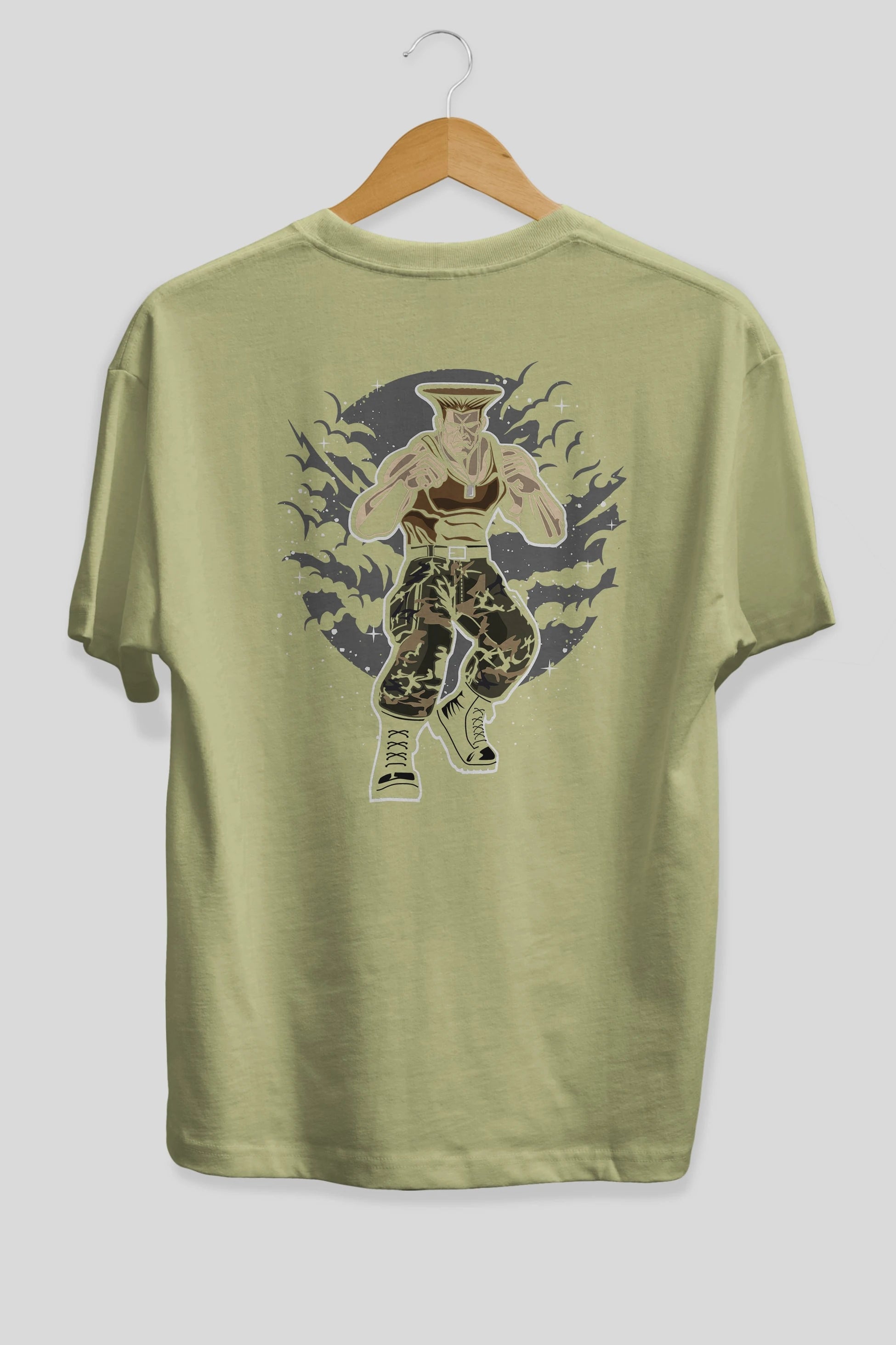 Guile Arka Baskılı Oversize t-shirt Erkek Kadın Unisex %100 Pamuk