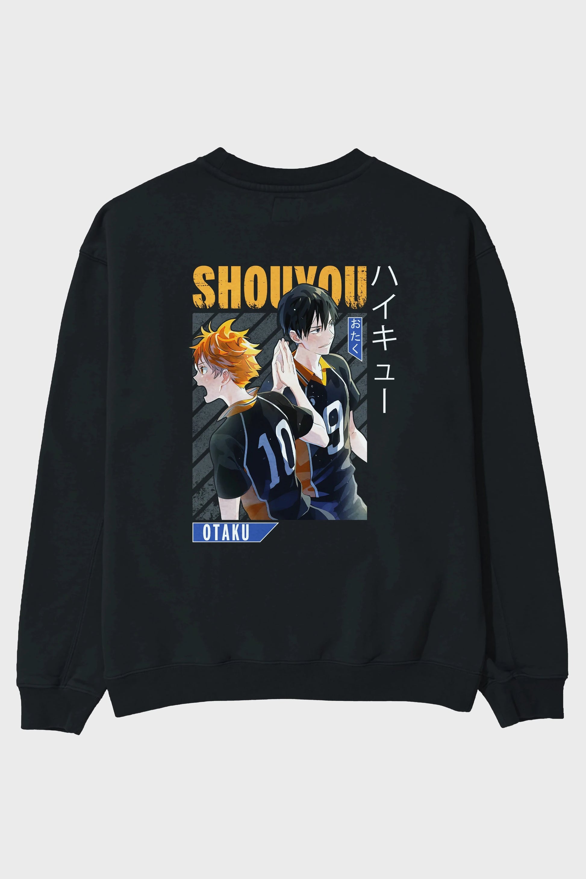 Shouyou Hinata 12 Anime Arka Baskılı Oversize Sweatshirt Erkek Kadın Unisex