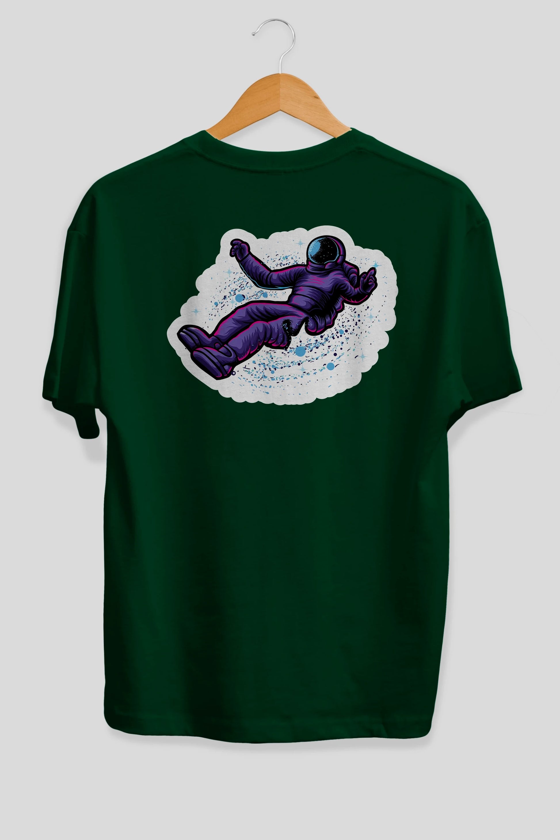 Having fun in outer space sticker Arka Baskılı Oversize t-shirt Erkek Kadın Unisex