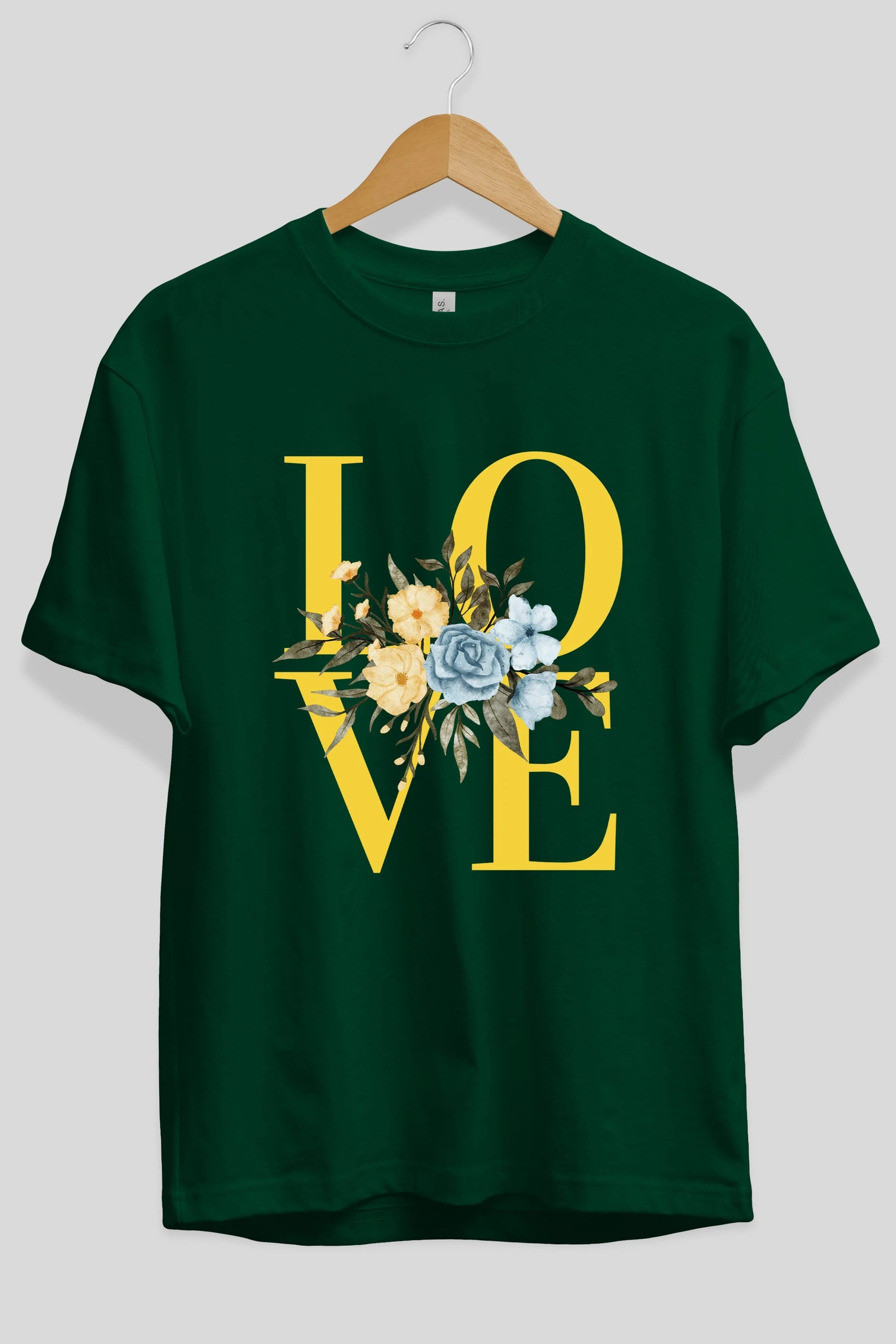 Love Flower Ön Baskılı Oversize t-shirt Erkek Kadın Unisex