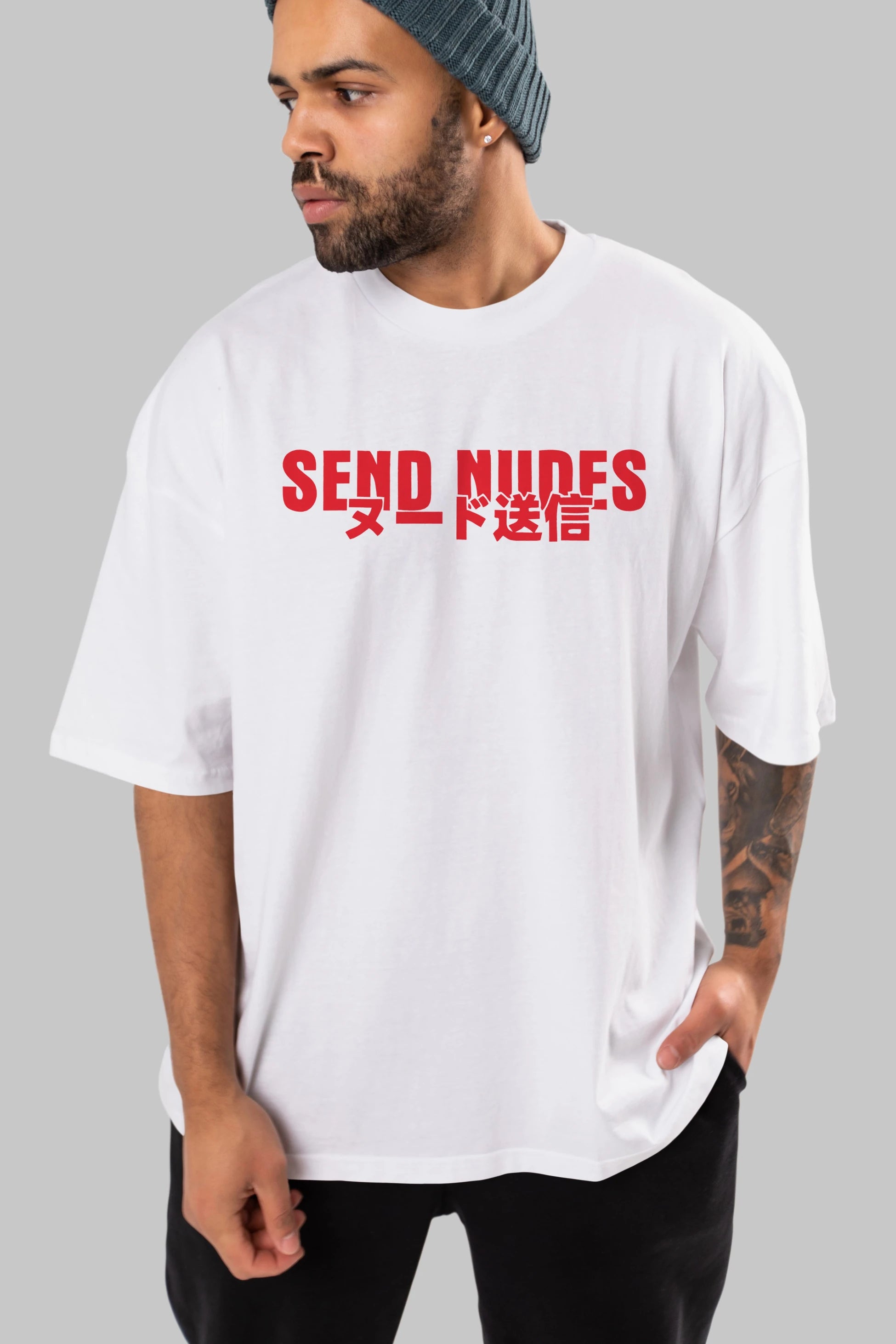 Send Nudes Ön Baskılı Oversize t-shirt %100 pamuk Erkek Kadın Unisex
