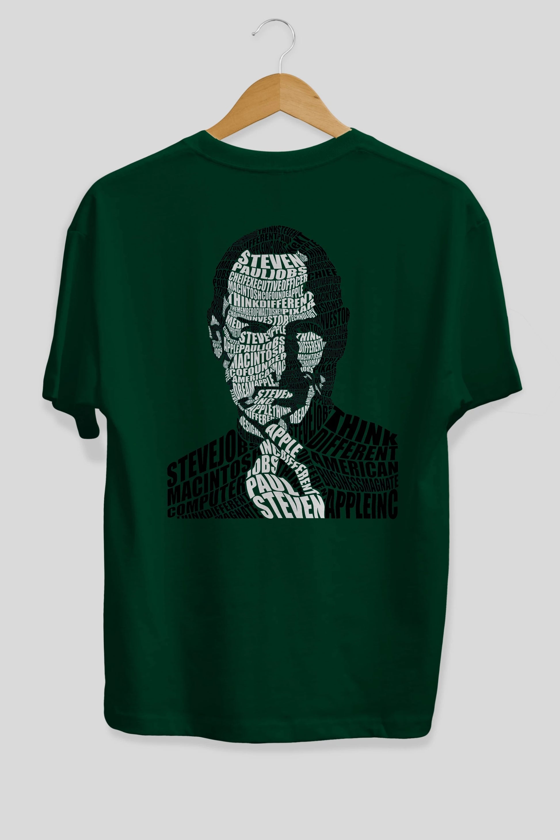 Steve Jobs Calligram Arka Baskılı Oversize t-shirt %100 pamuk Erkek Kadın Unisex