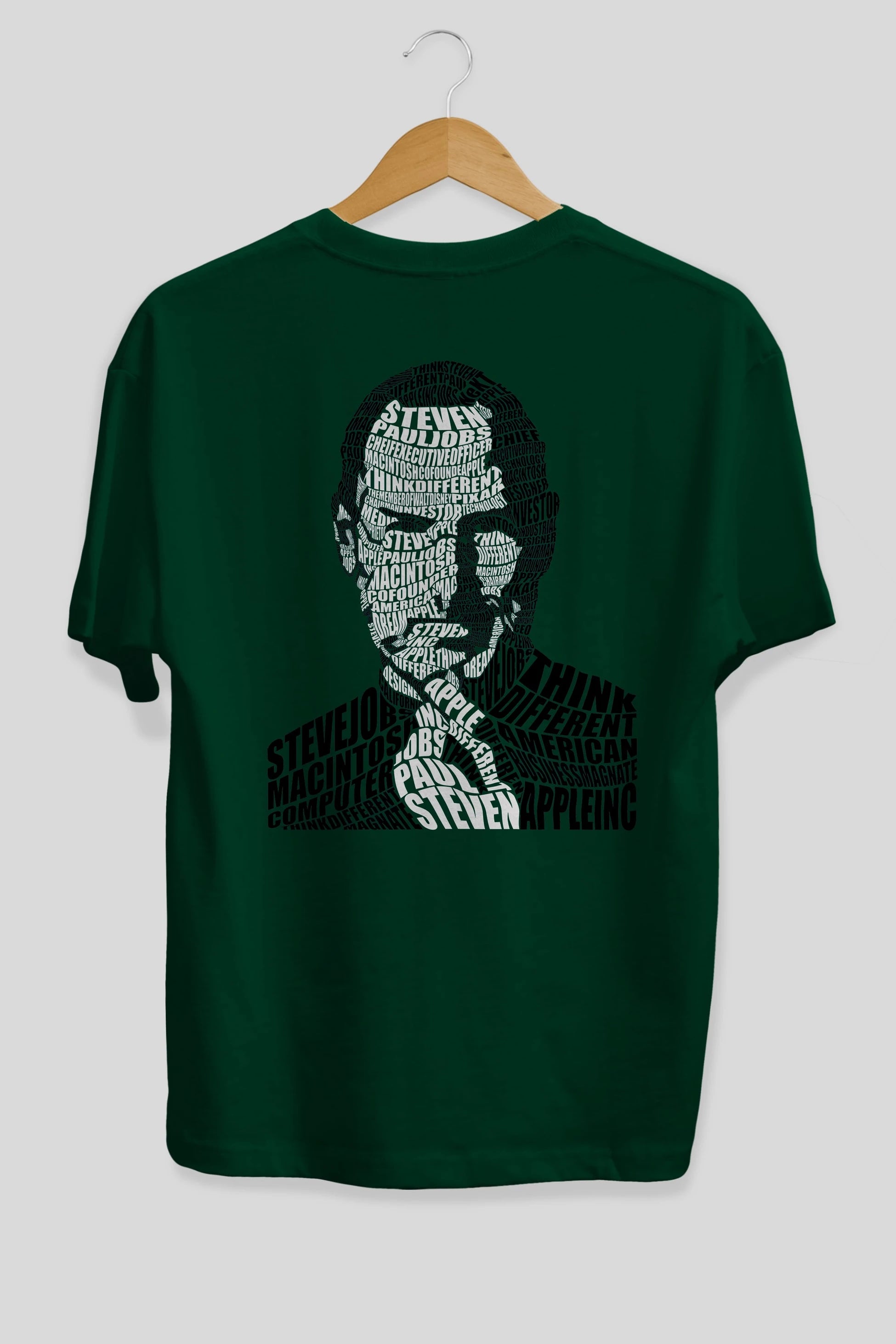Steve Jobs Calligram Arka Baskılı Oversize t-shirt %100 pamuk Erkek Kadın Unisex
