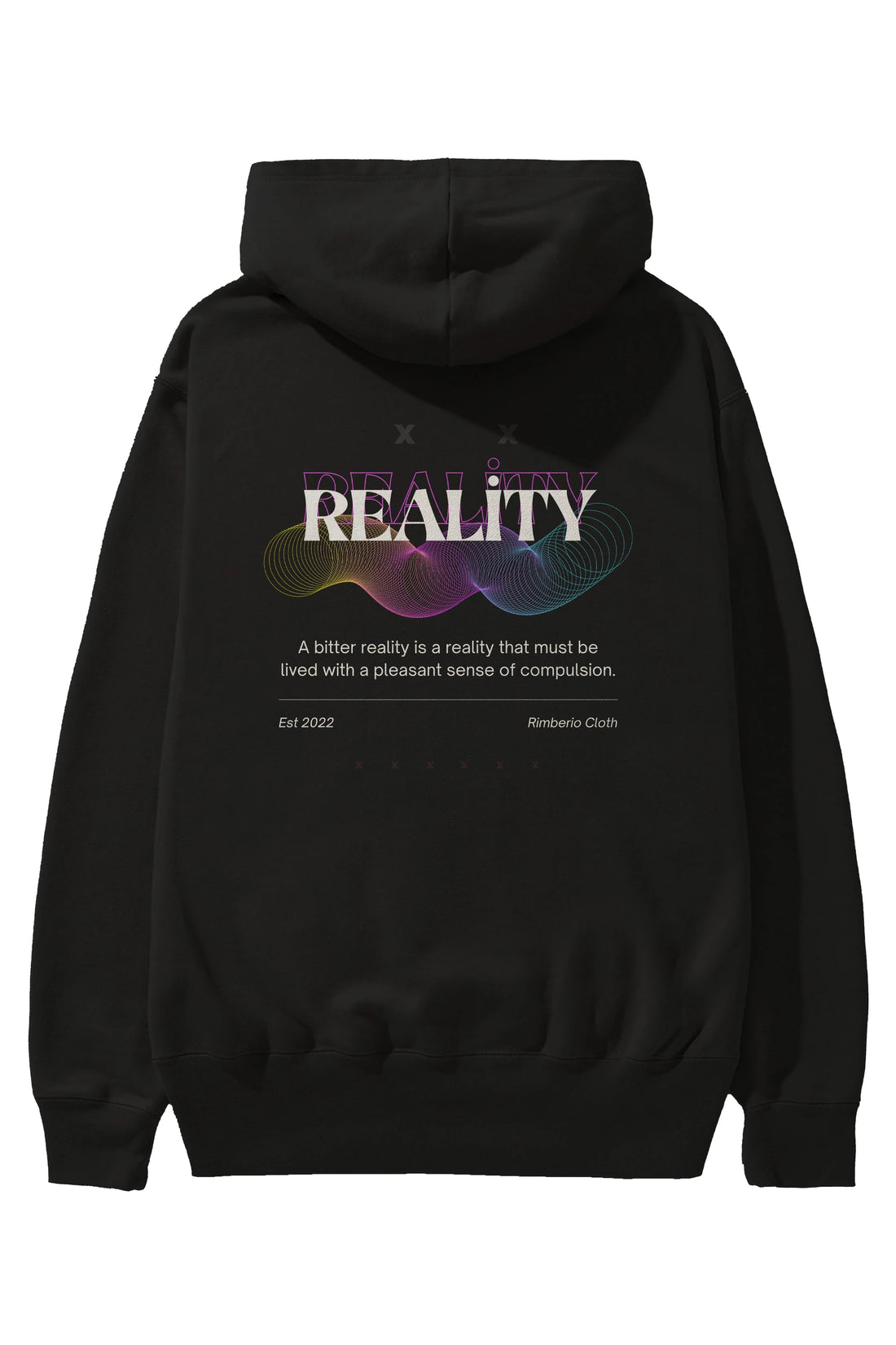 Reality 2 Arka Baskılı Oversize Hoodie Kapüşonlu Sweatshirt Erkek Kadın Unisex