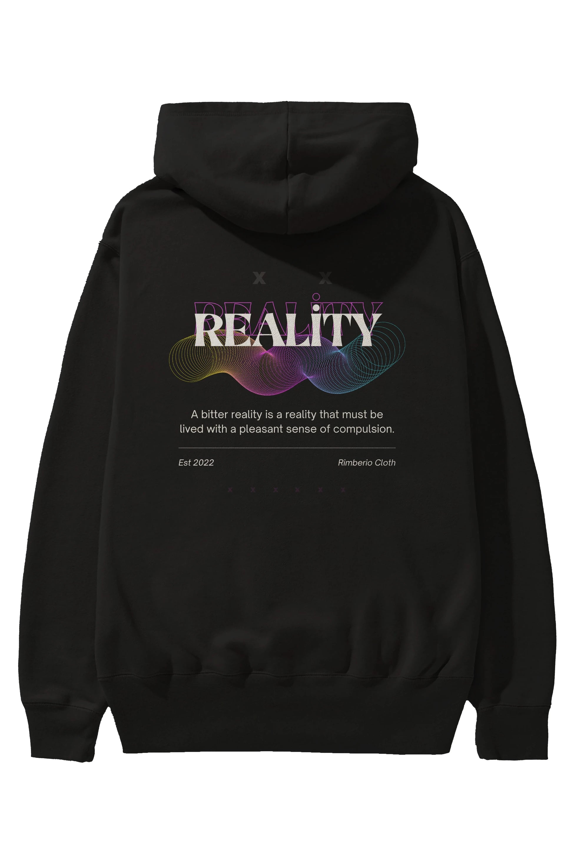 Reality 2 Arka Baskılı Oversize Hoodie Kapüşonlu Sweatshirt Erkek Kadın Unisex