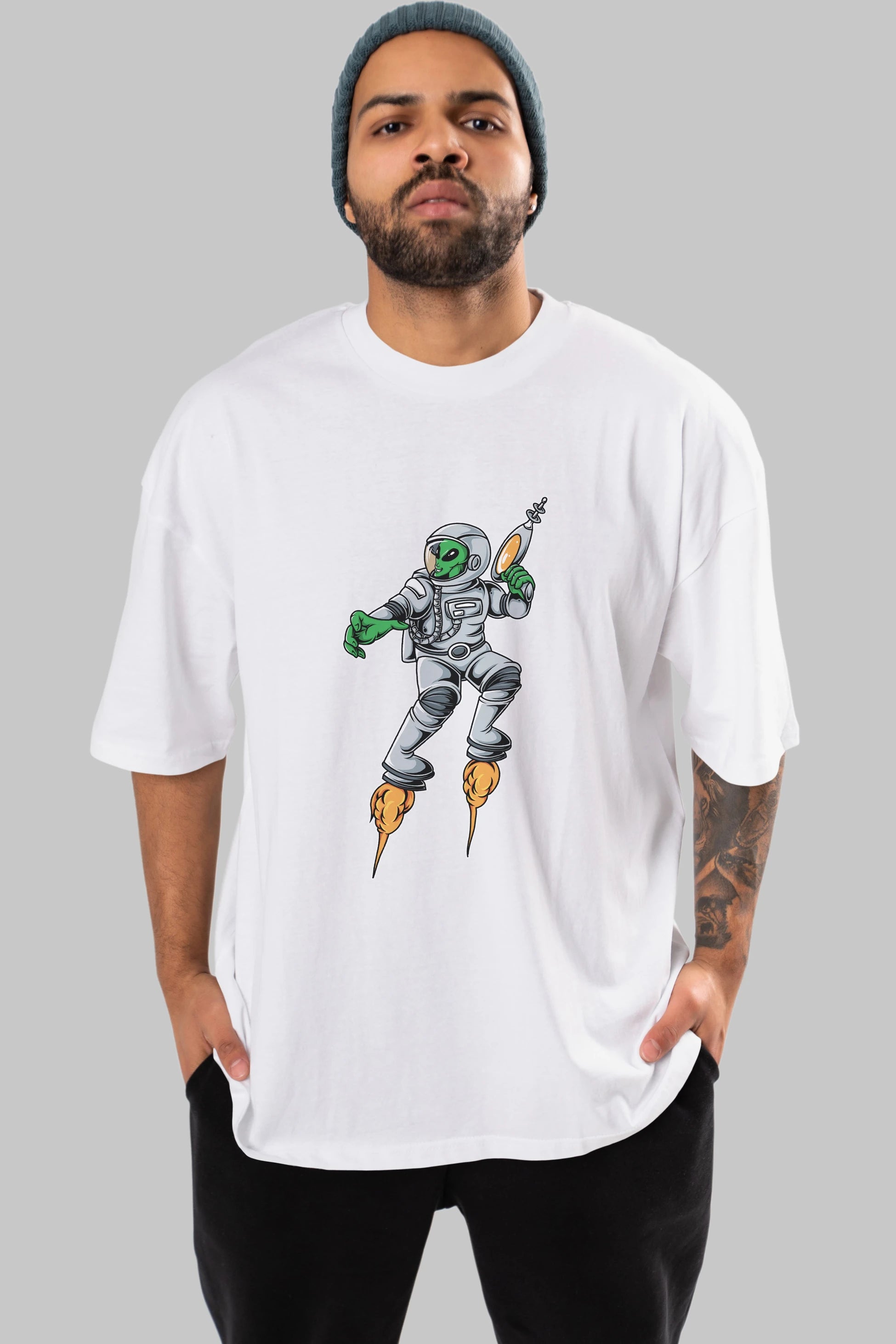 Alien Wars Tshirt Ön Baskılı Oversize t-shirt Erkek Kadın Unisex