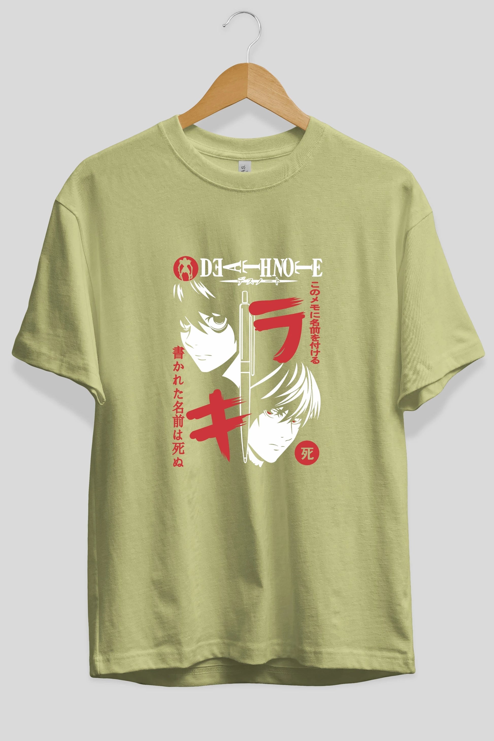 DEATHNOTE L vs KIRA Anime Ön Baskılı Oversize t-shirt %100 pamuk Erkek Kadın Unisex