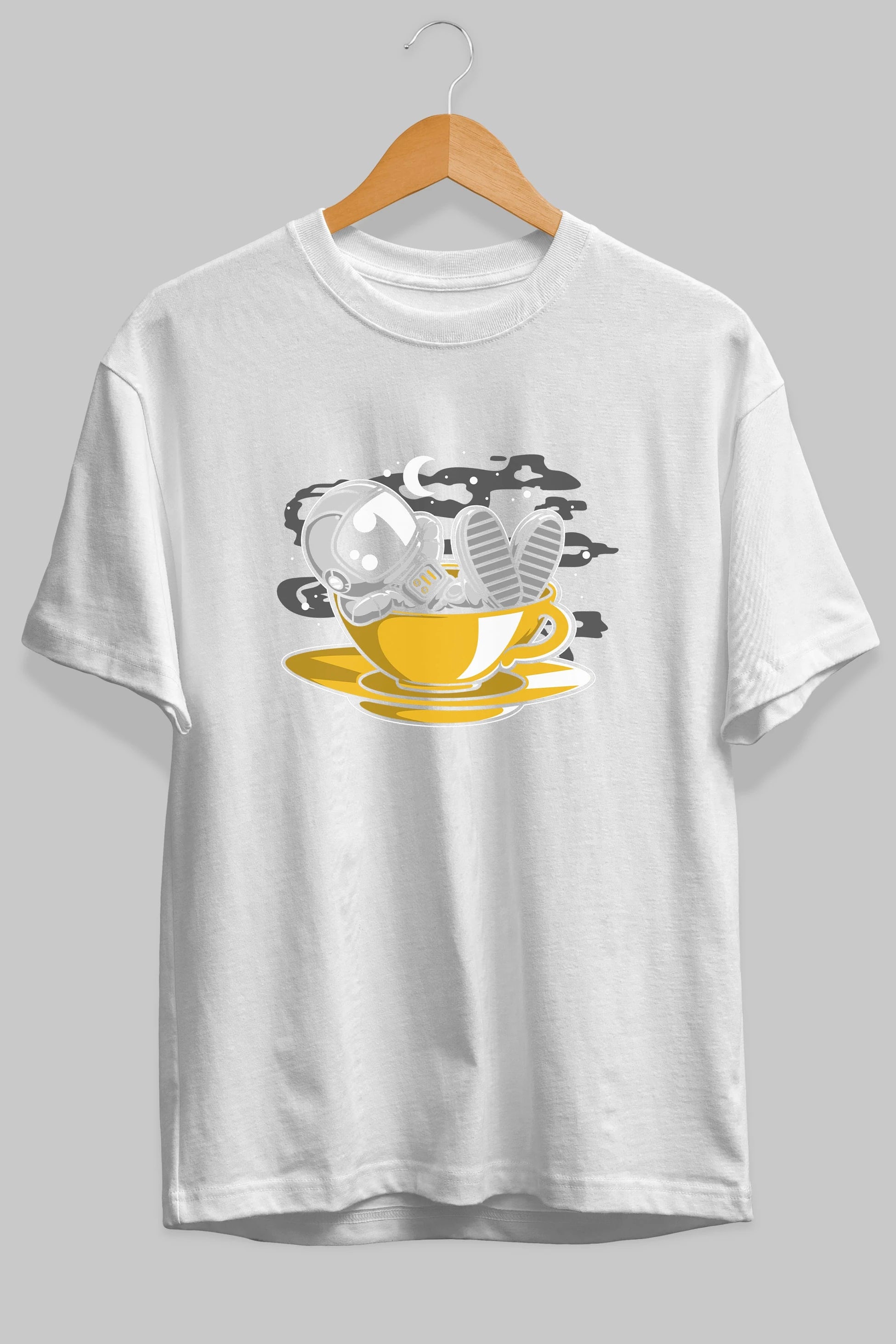Astronaut Relax Ön Baskılı Oversize t-shirt Erkek Kadın Unisex