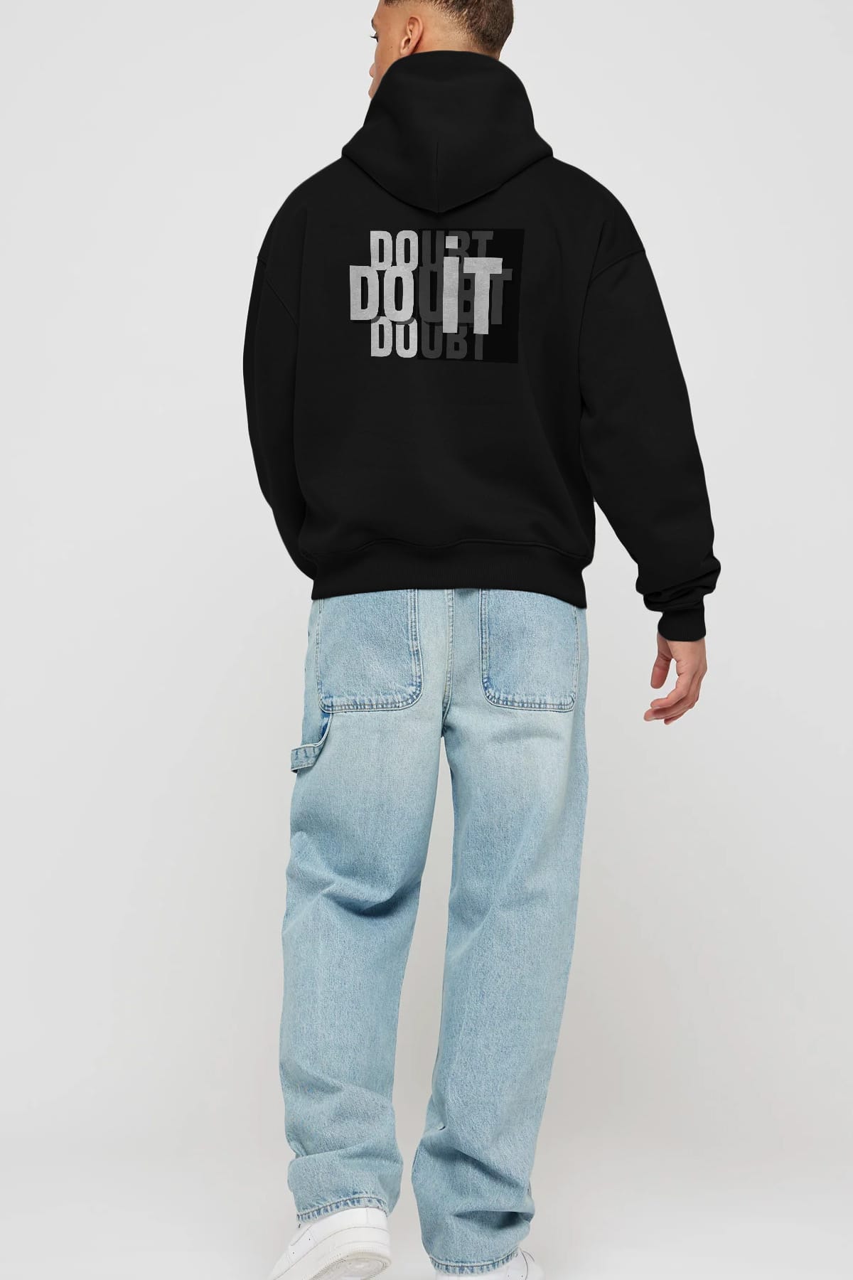 Do it Yazılı Arka Baskılı Oversize Hoodie Kapüşonlu Sweatshirt Erkek Kadın Unisex