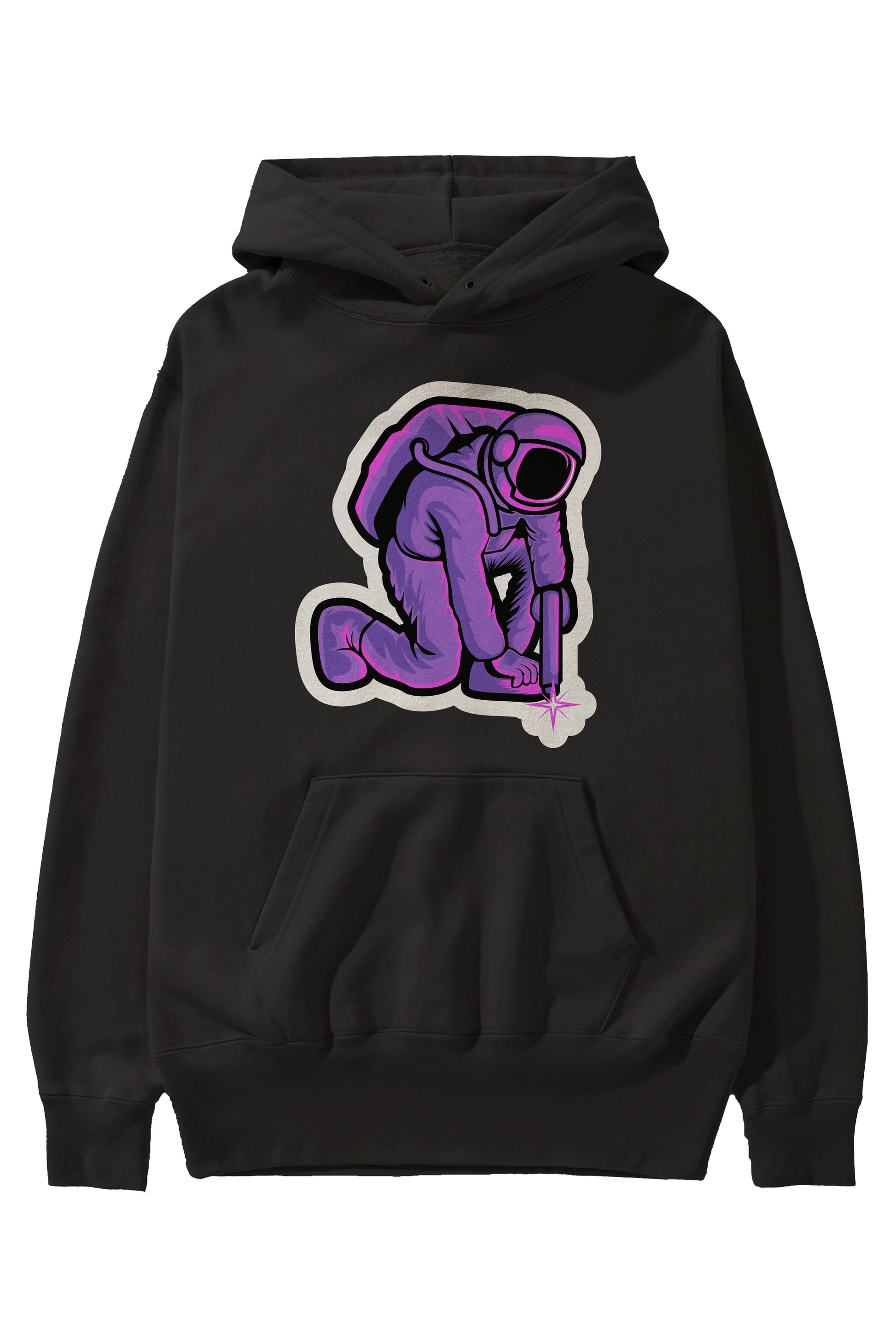 Welding in Space Sticker Ön Baskılı Hoodie Oversize Kapüşonlu Sweatshirt Erkek Kadın Unisex