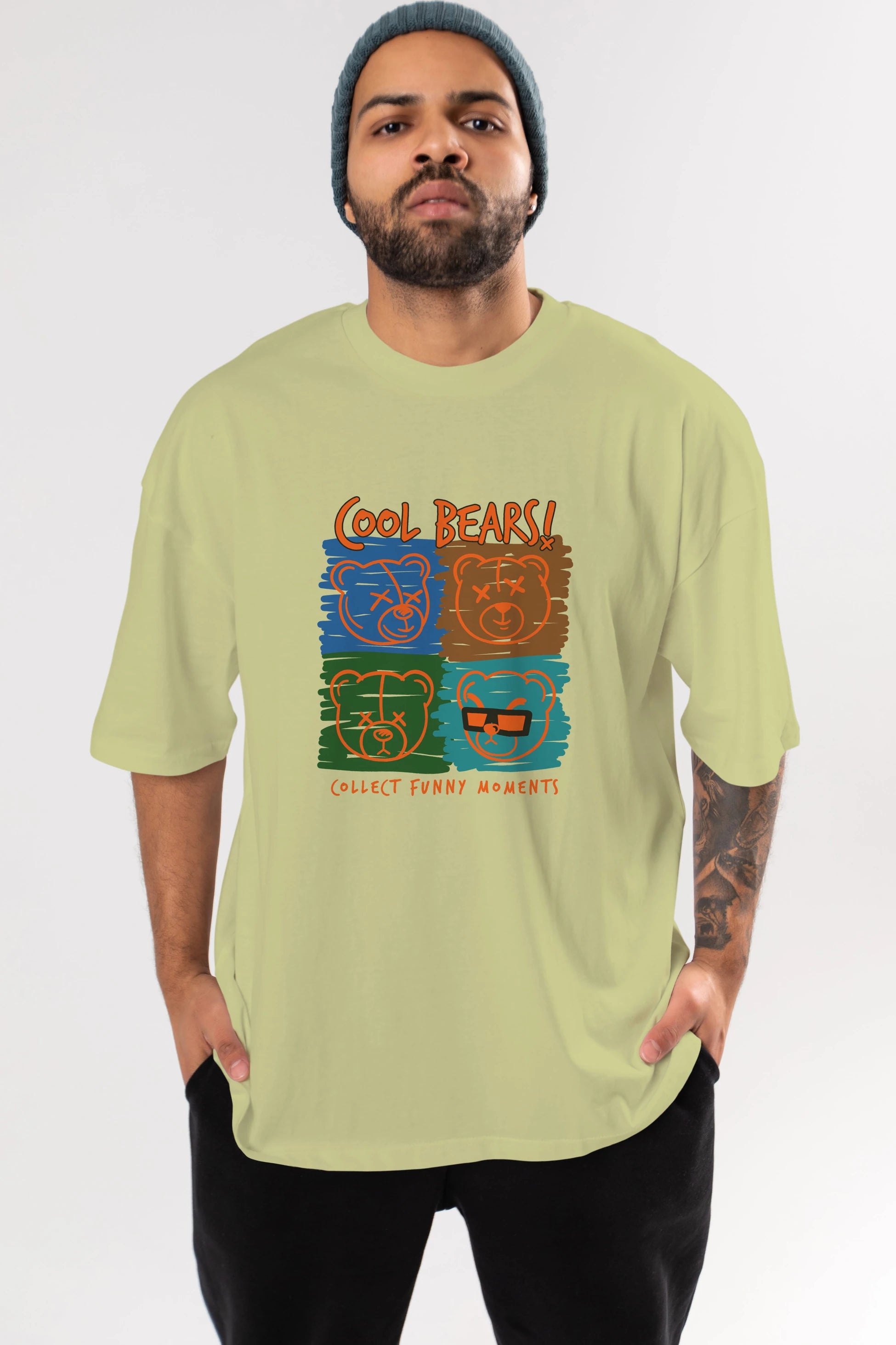 Cool Bears Ön Baskılı Oversize t-shirt Erkek Kadın Unisex