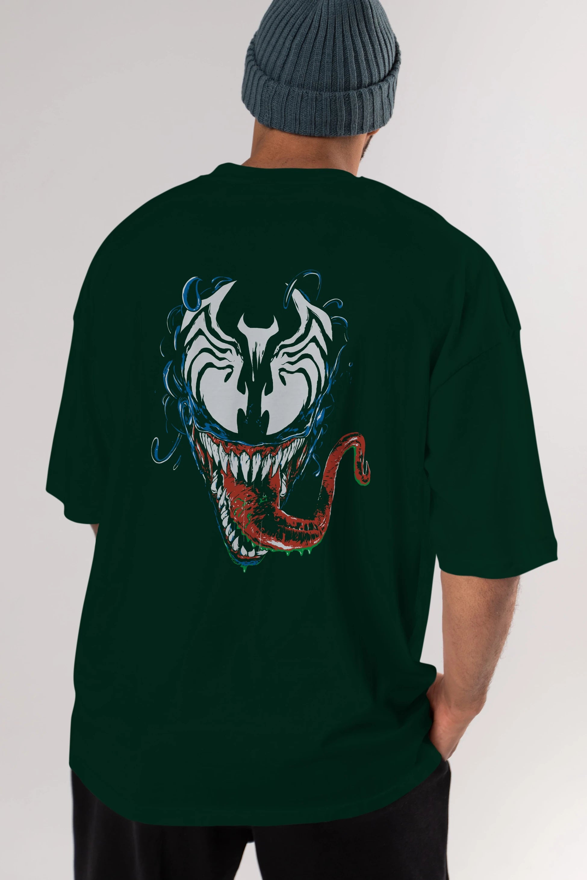Venom (2) Arka Baskılı Oversize t-shirt Erkek Kadın Unisex %100 Pamuk Bisiklet Yaka tişort