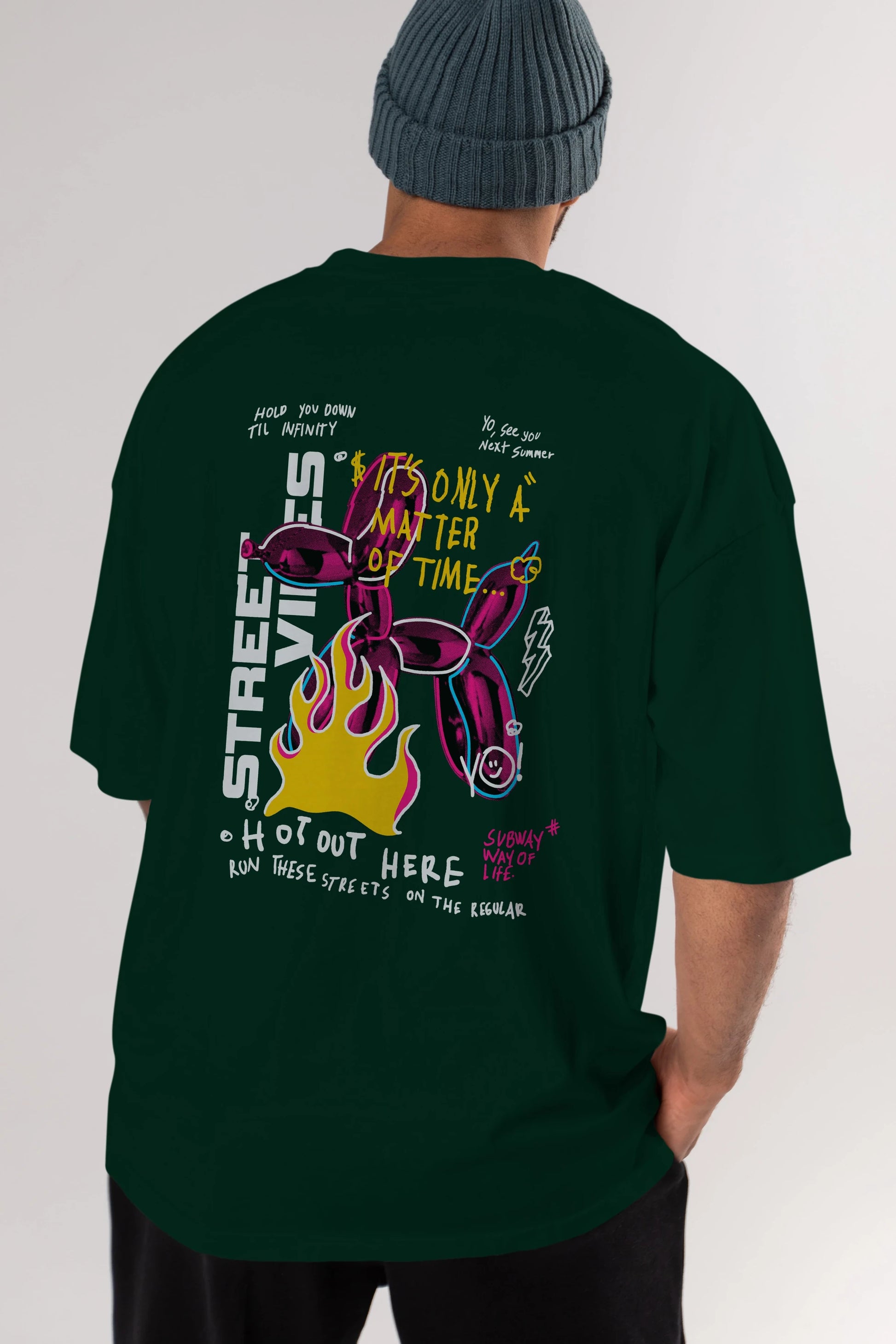 Street Vibes Arka Baskılı Oversize t-shirt Erkek Kadın Unisex