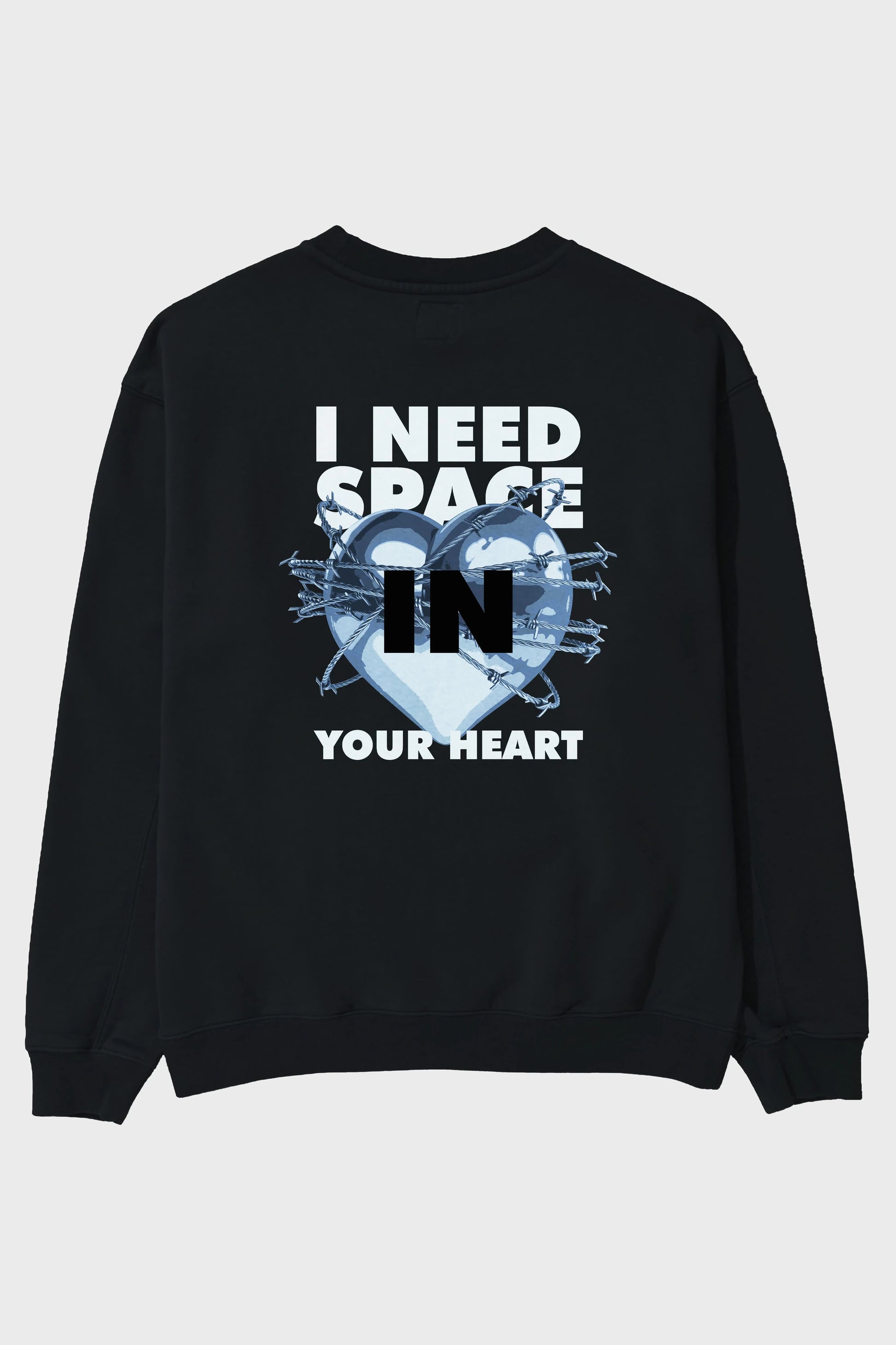 I Need Space Your Heart Arka Baskılı Oversize Sweatshirt Erkek Kadın Unisex