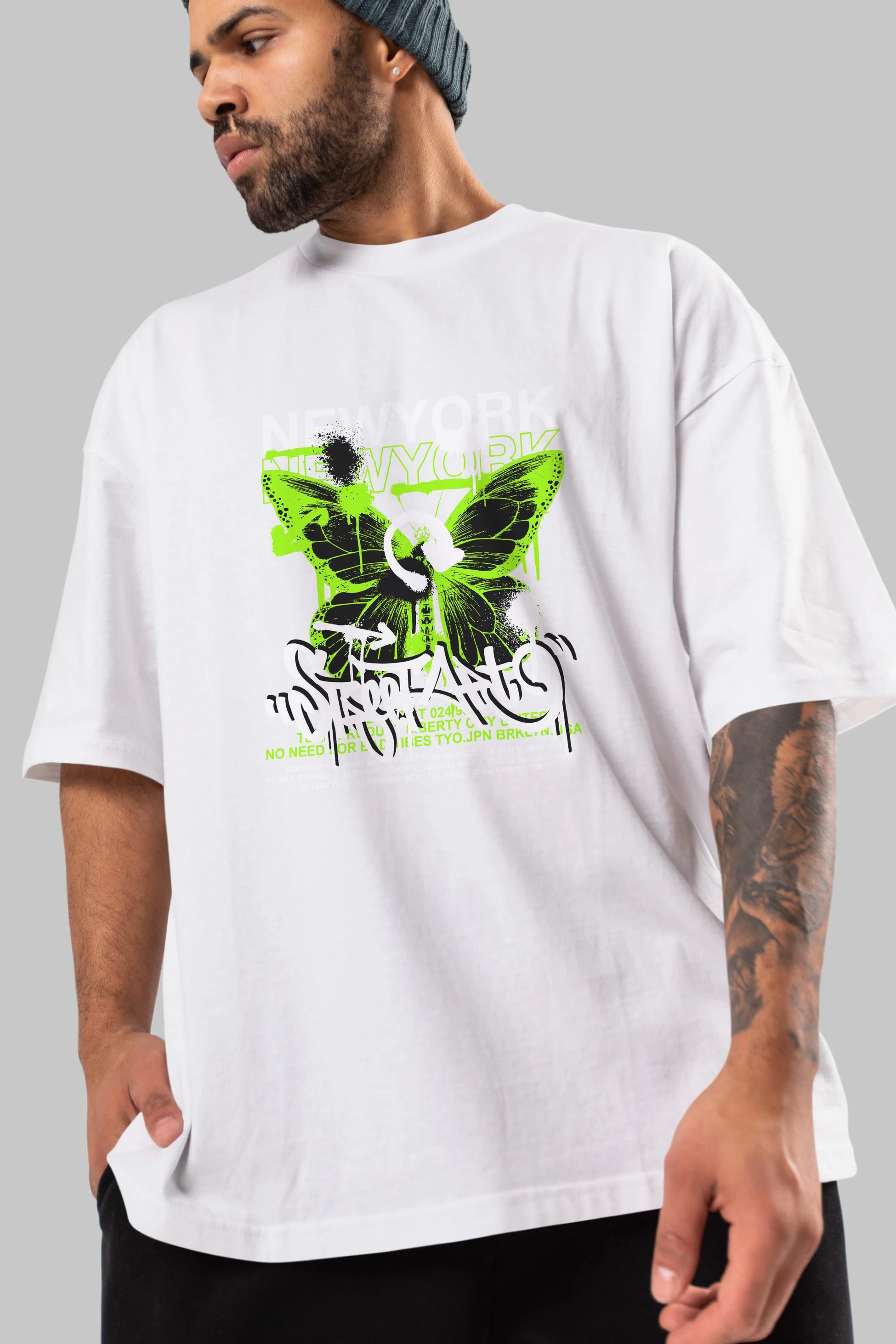 New York Street Style Ön Baskılı Oversize t-shirt Erkek Kadın Unisex